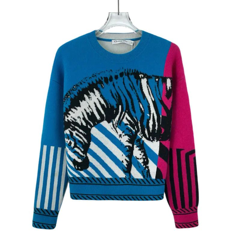Dior Dior Color Block Cashmere Sweater for Women 0089 Size XS / US 0-2 / IT 36-38 - 1 Thumbnail