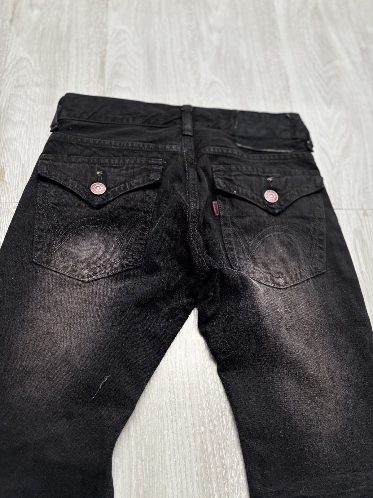 Japanese Brand EDWIN phyton distressed flare jeans Size US 28 / EU 44 - 8 Thumbnail