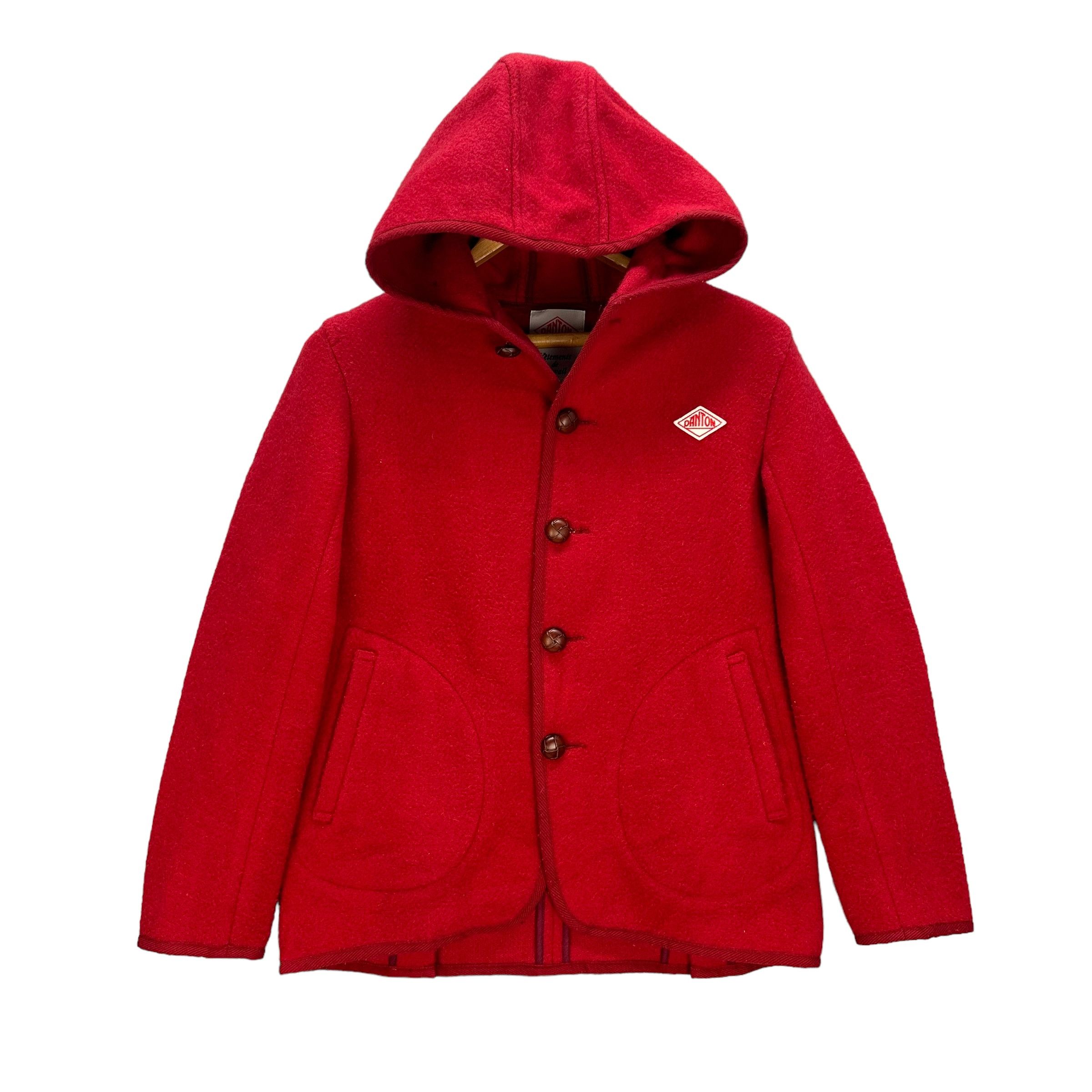 Danton DANTON RED WOOL HOODED COAT JACKET #8813-028 Size US XS / EU 42 / 0 - 1 Thumbnail