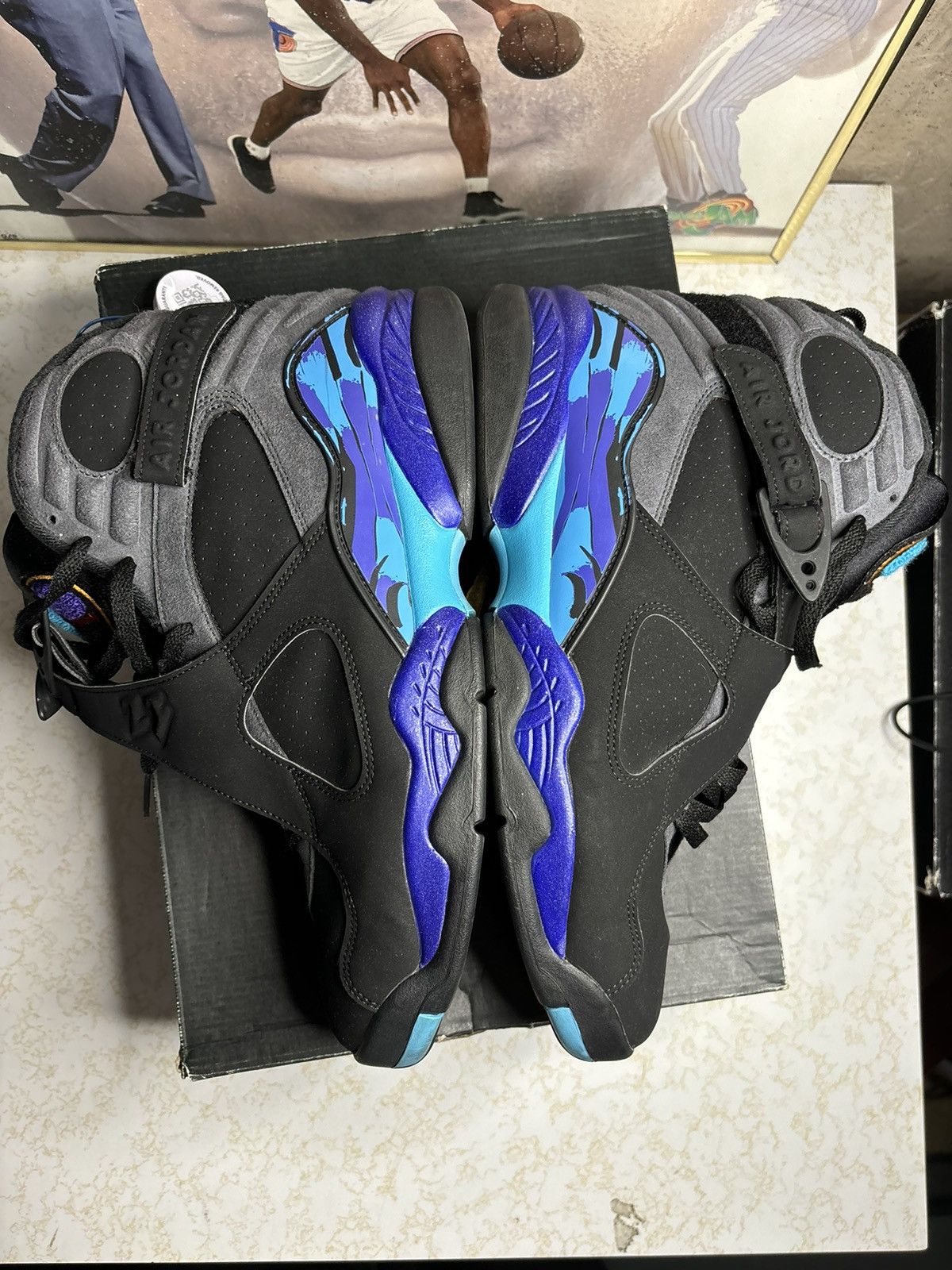 Jordan Brand Air Jordan 8 Retro 2015 Aqua 2015 Size US 12 / EU 45 - 4 Thumbnail
