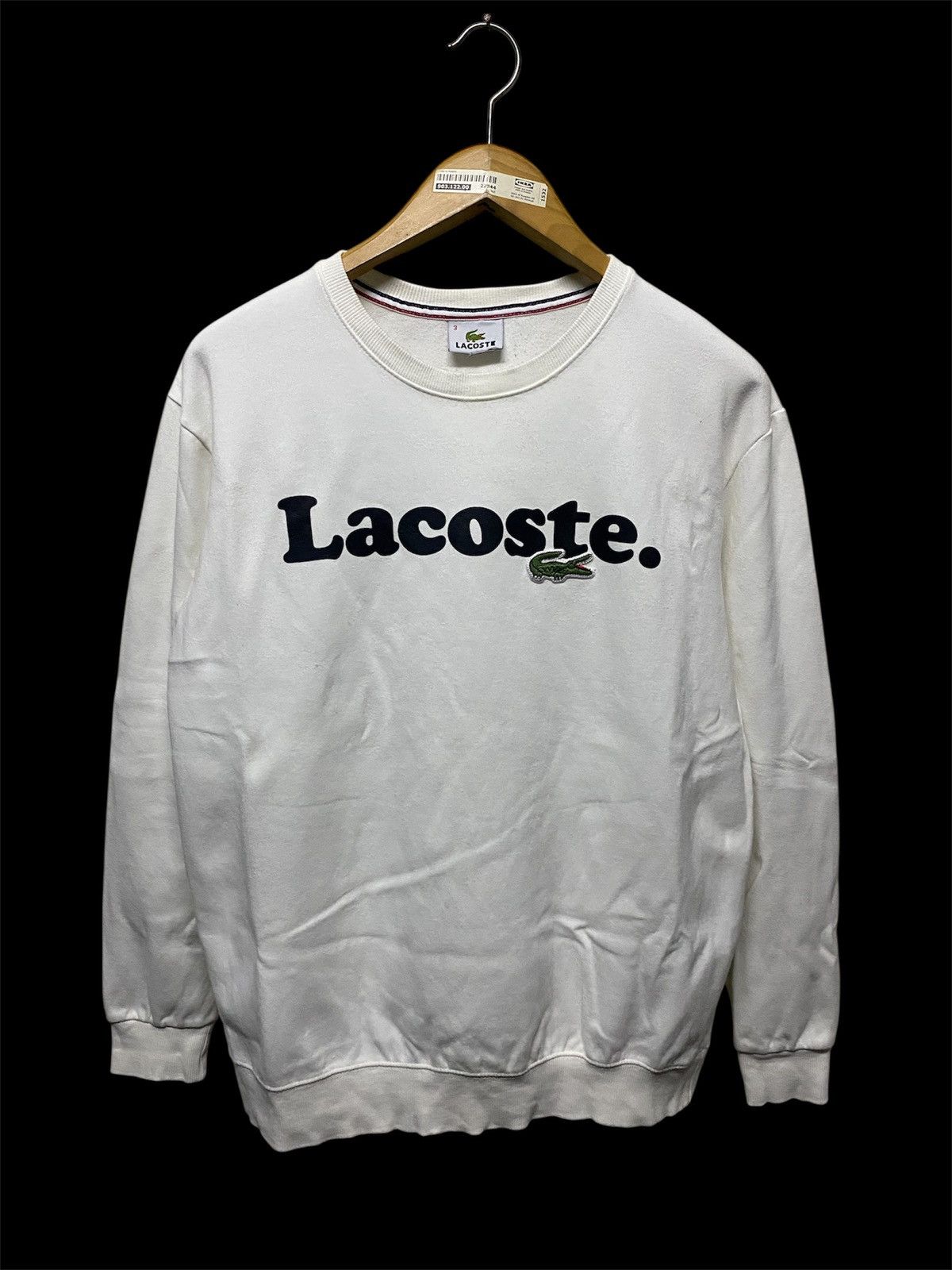 Lacoste Lacoste Spellout White Sweatshirt Size US M / EU 48-50 / 2 - 1 Thumbnail