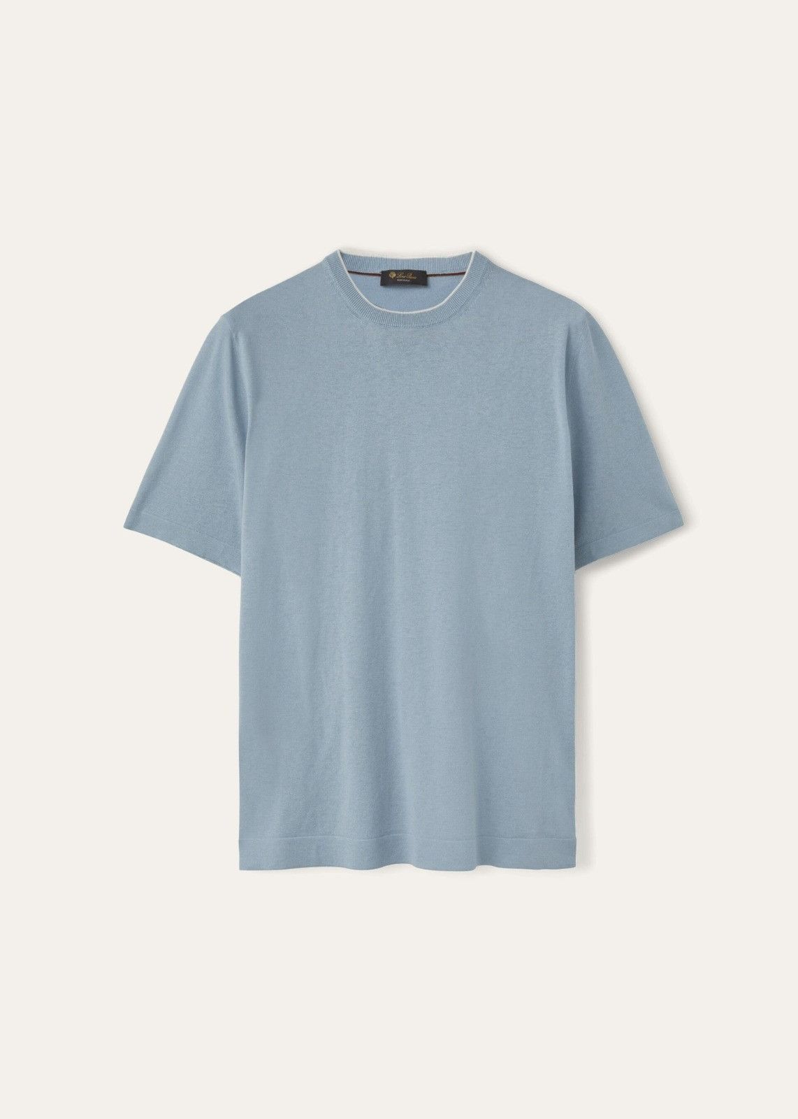 Loro Piana o1srvl11e1224 Girocollo Plain-Knitted T-Shirt in Ombre Blue Size US L / EU 52-54 / 3 - 1 Thumbnail