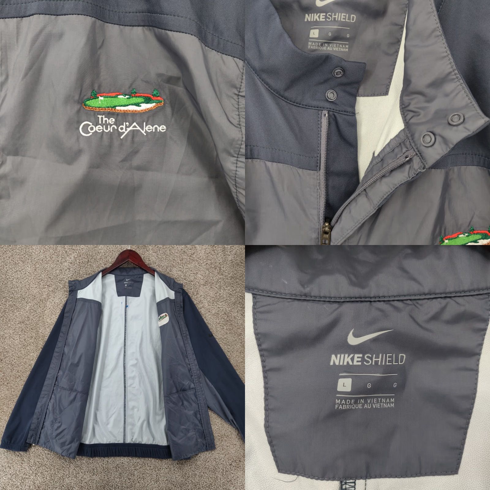 Nike VINTAGE Nike Shield Jacket Mens L Blue Windbreaker Full Zip Sports Outdoors Golf Jacket Size US L / EU 52-54 / 3 - 8 Thumbnail