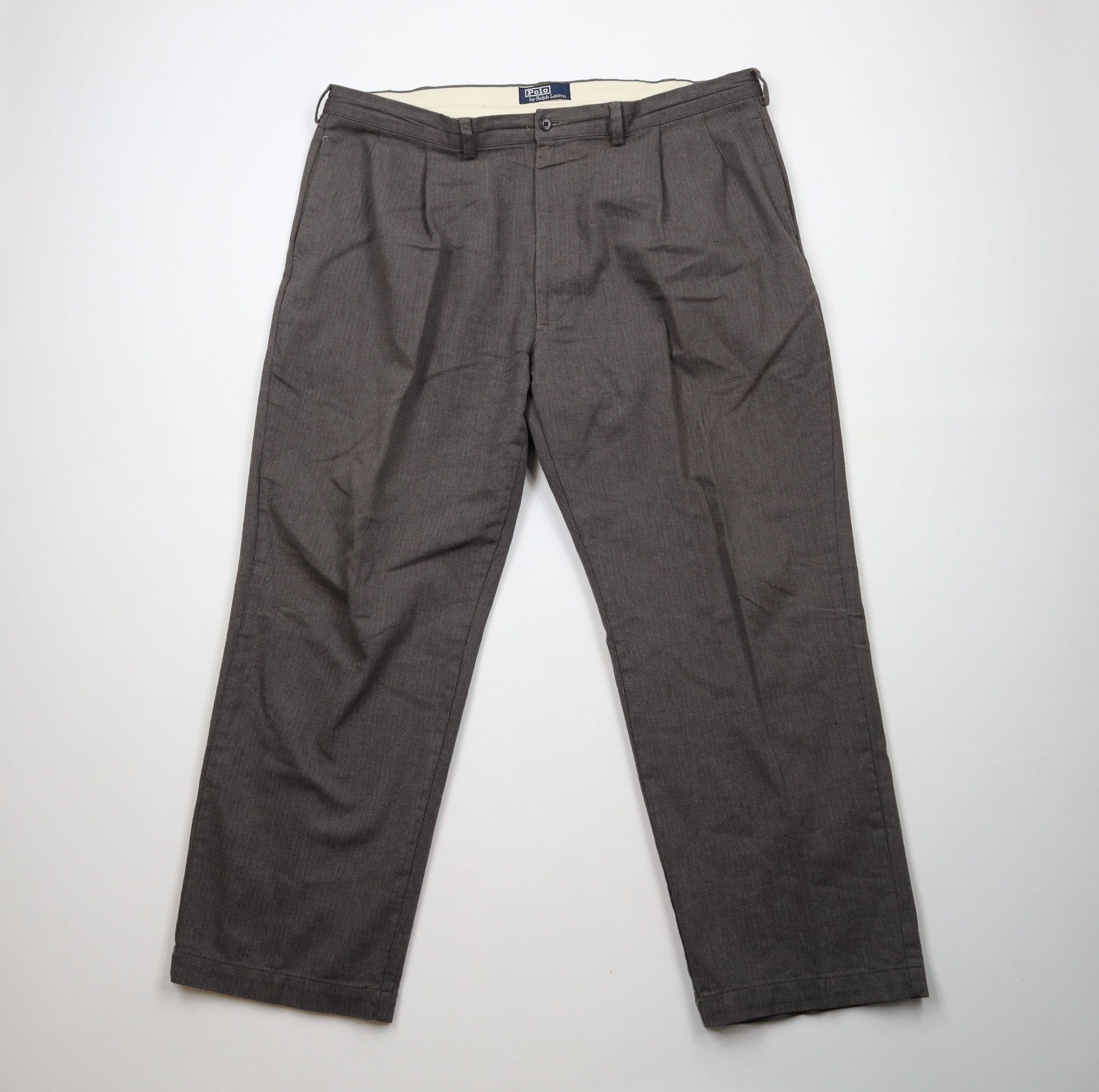 Vintage 90s Ralph Lauren Wide Leg Herringbone Chino Pants