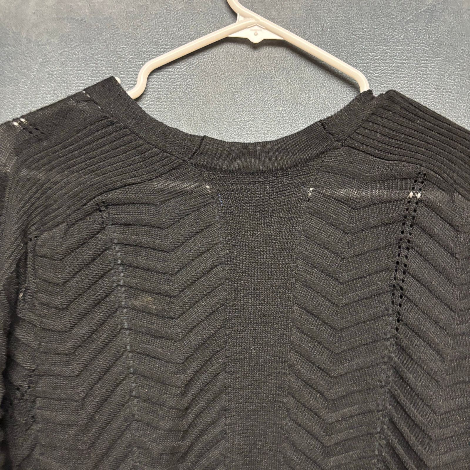 Apt. 9 Apt 9 Black Open Front Textured Cardigan Sweater Womens Lg Size L / US 10 / IT 46 - 9 Thumbnail