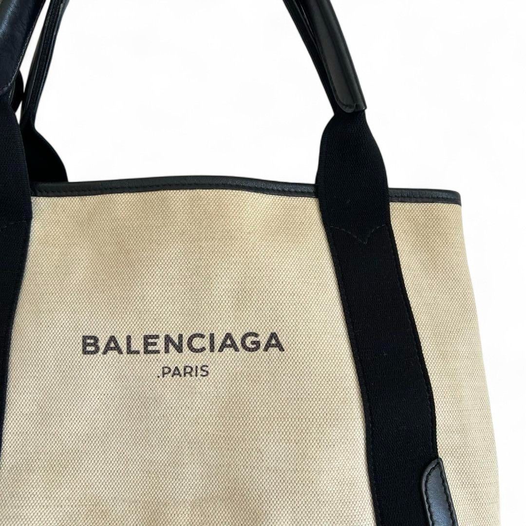 Balenciaga Balenciaga - Cabas Canvas Handbag Leather Paris Tote Black Size ONE SIZE - 4 Thumbnail