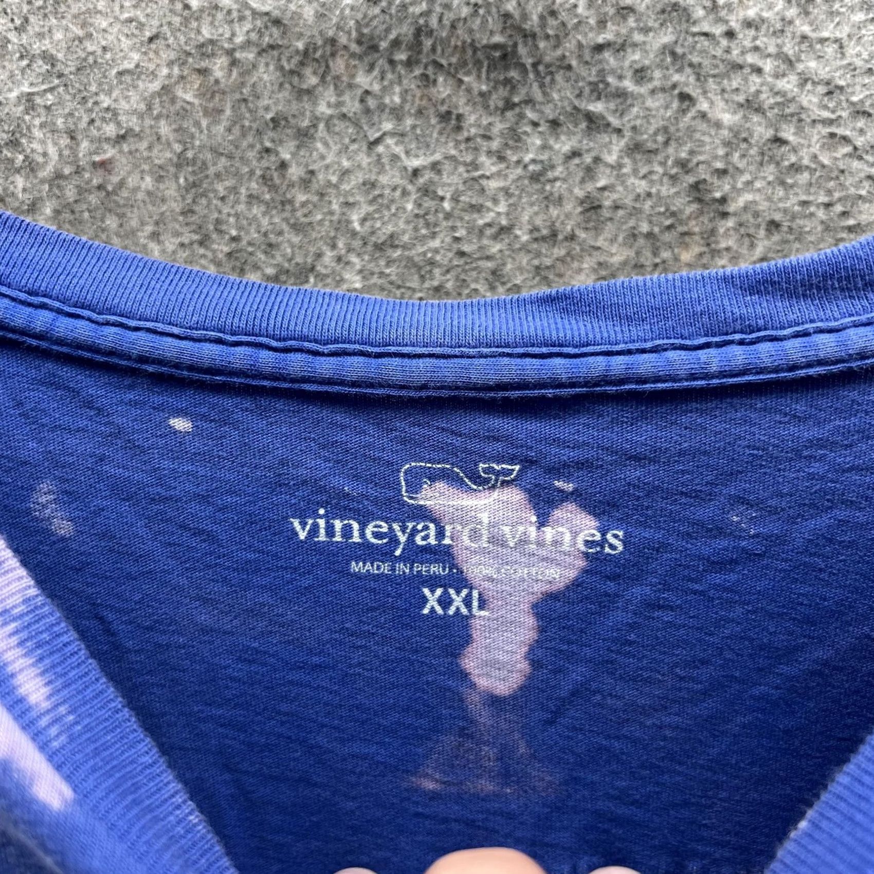 Vineyard Vines VINTAGE Vineyard Vines Shirt Mens 2XL Blue Long Sleeve Whale Logo Pocket Bleach Dye Size US XXL / EU 58 / 5 - 4 Thumbnail