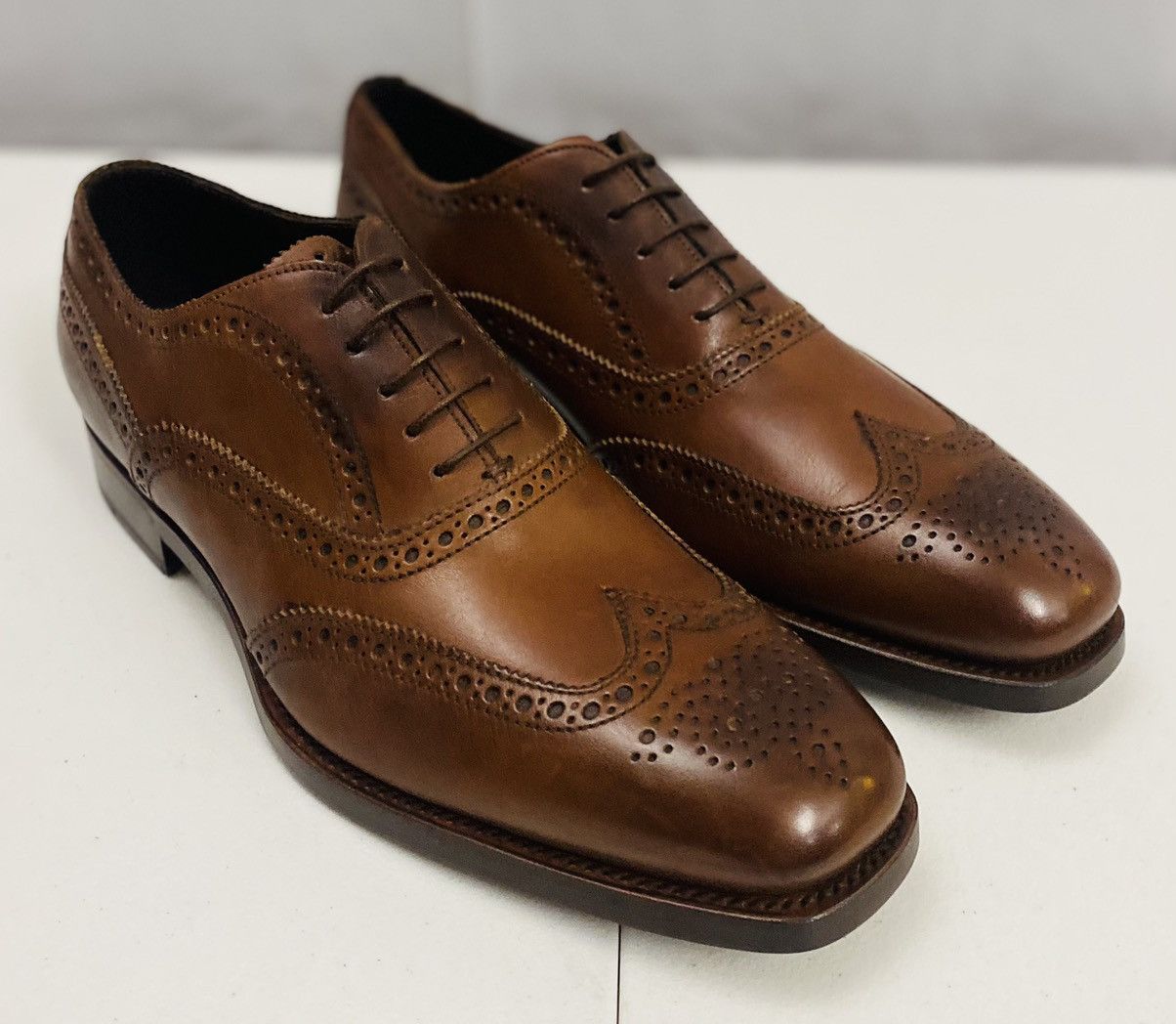 Lidfort Lidfort Brown Princes Leather Brogue Wingtip Oxford 9 US NEW Size US 9 / EU 42 - 1 Thumbnail