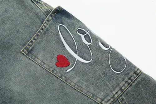 Japanese Brand Men's vintage washed distressed embroidered denim shorts Size US 32 / EU 48 - 3 Thumbnail