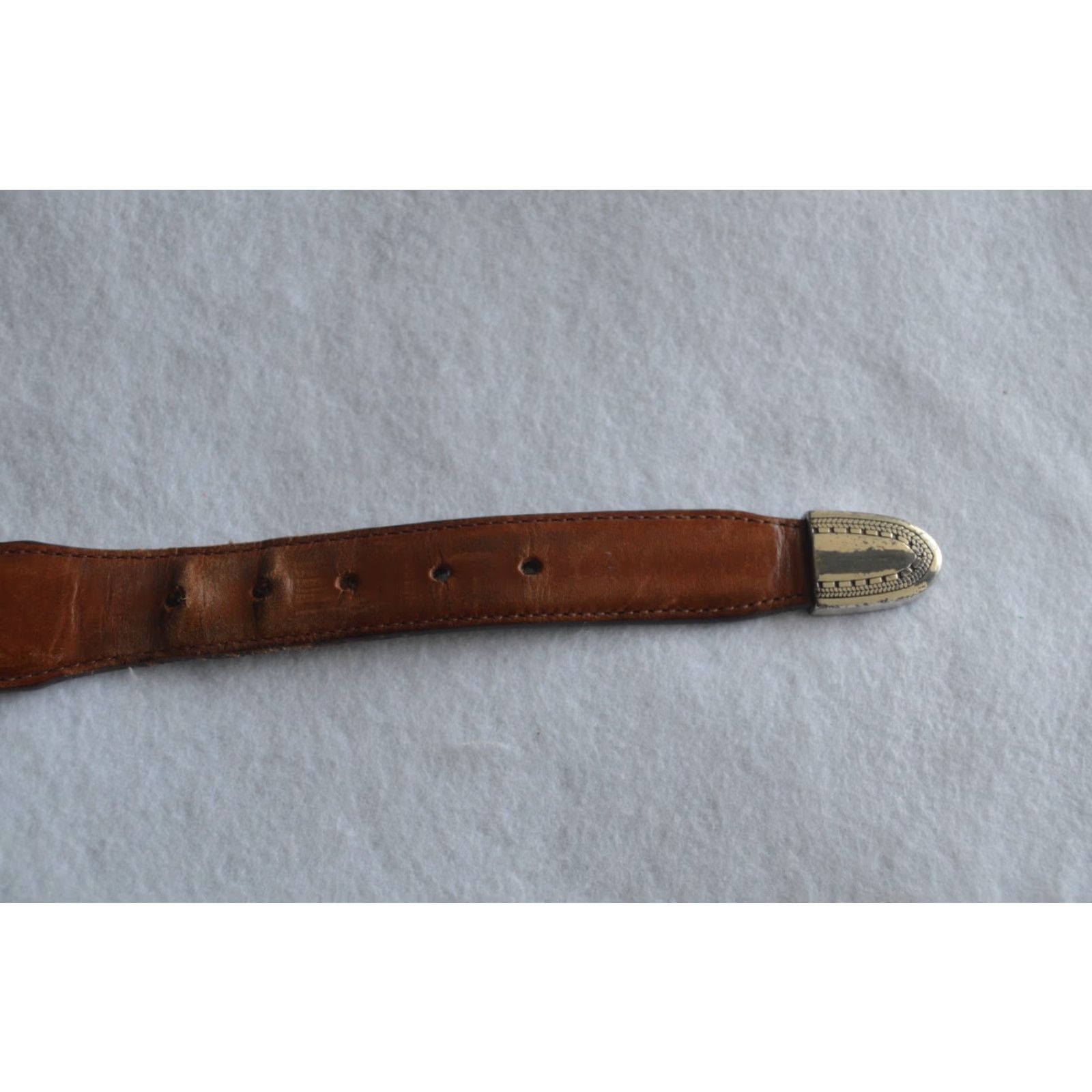 Vintage Vintage Onyx by Brighton Belt Brown Leather Size 42 Men's Dress Buckle Adjustable Western Belt Size 42 - 5 Thumbnail