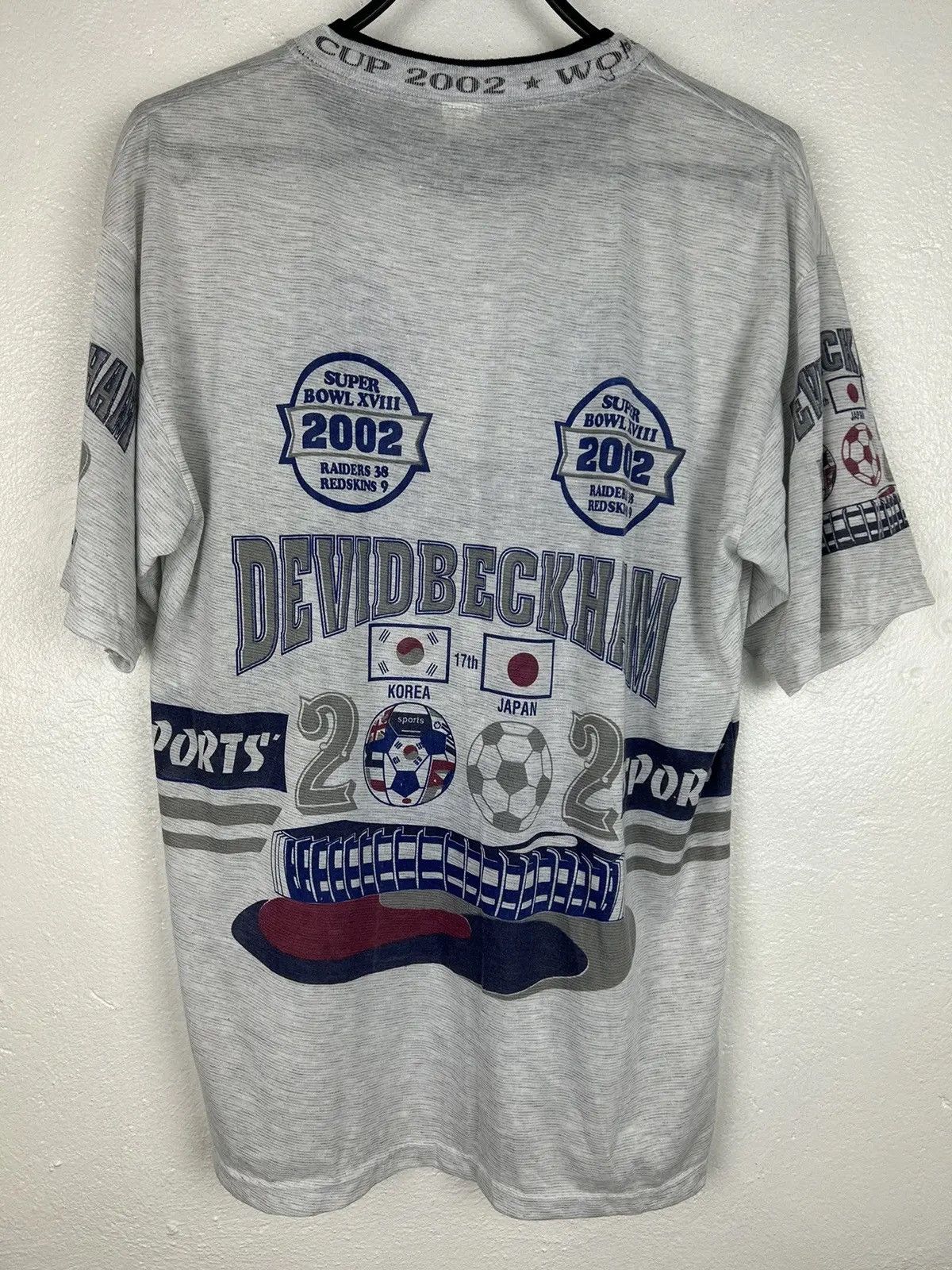 Vintage Vintage 2002 World Cup David Beckham Crazy Bootleg Tee Size US XL / EU 56 / 4 - 7 Thumbnail
