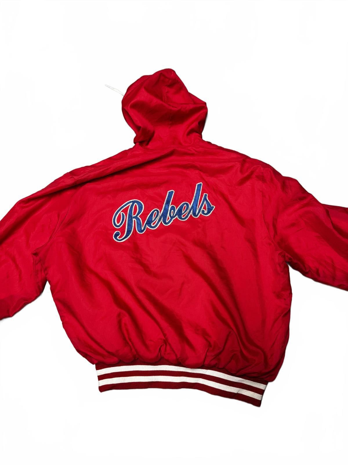 Designer Red Pullover Varsity Jacket with '33' and 'Rebels' Lettering Size US XL / EU 56 / 4 - 4 Thumbnail