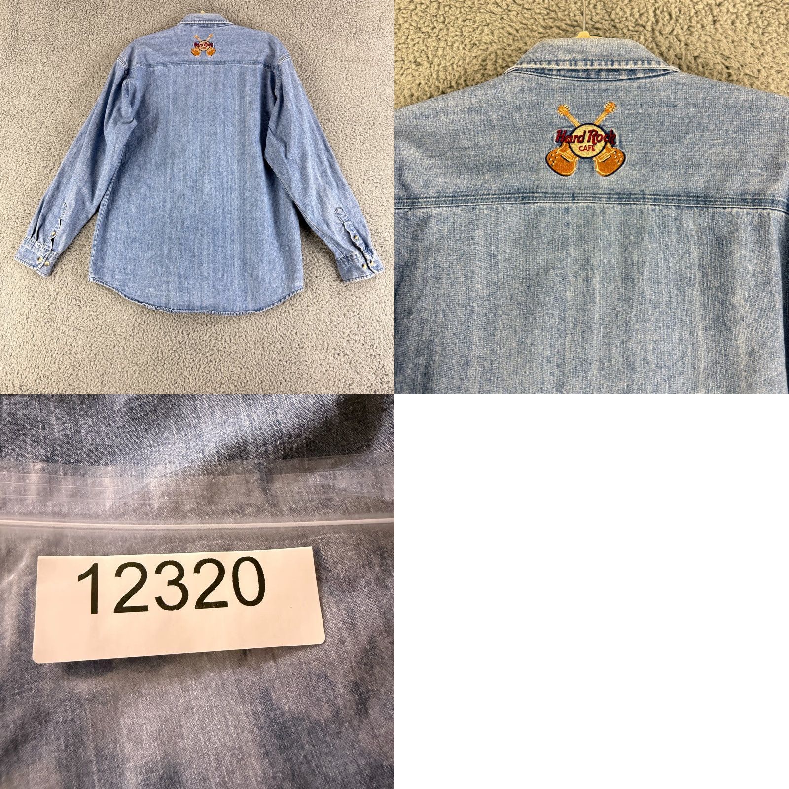 Hard Rock Cafe Hard Rock Cafe Button-Up Shirt Mens Medium Blue Denim Vintage Long Sleeve Casual Size US M / EU 48-50 / 2 - 9 Thumbnail