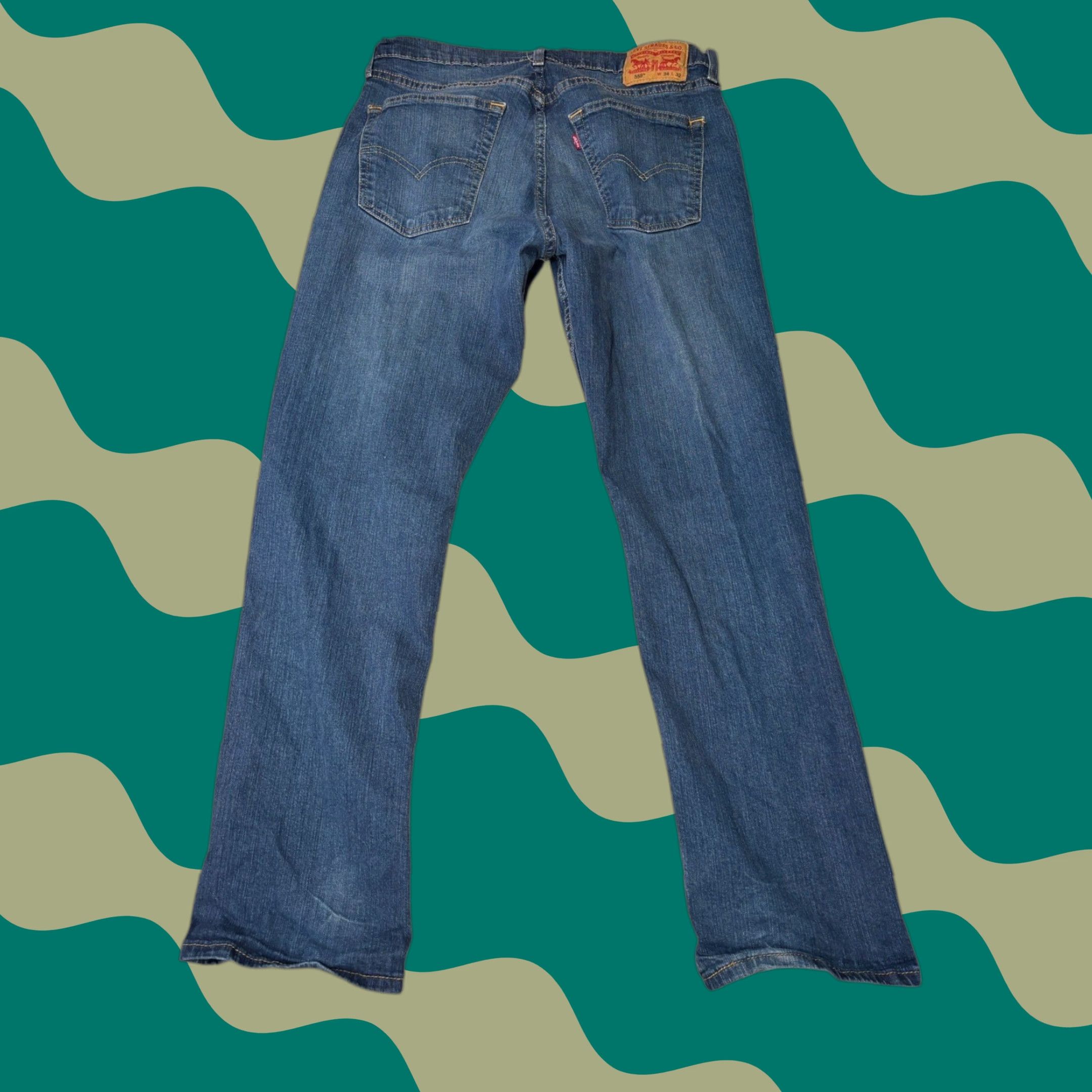 Levi's Levi's 550 Jeans Blue Men Regular W34 L32 Straight Mid Rise Denim Size US 34 / EU 50 - 1 Thumbnail