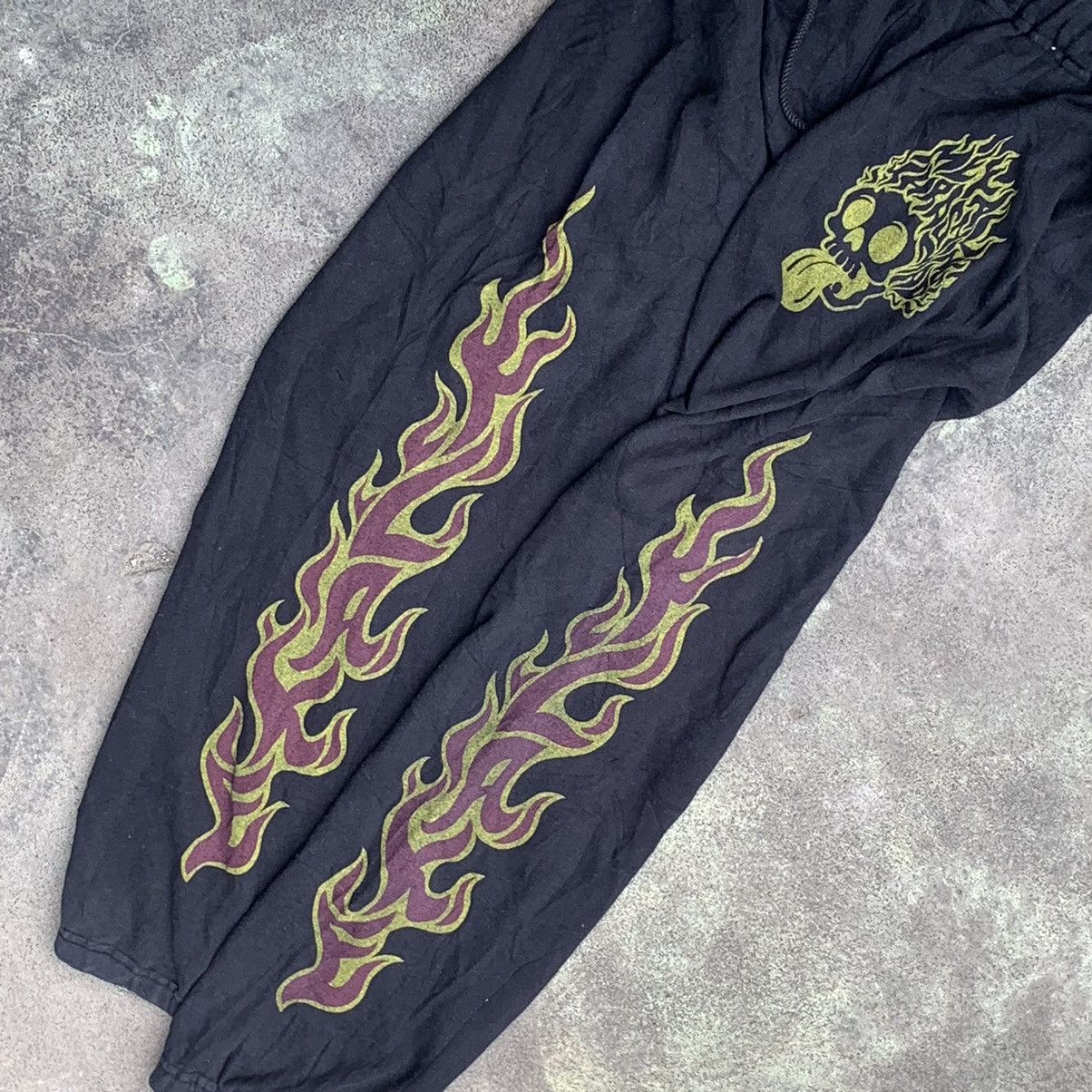 Japanese Brand FLAKE JAPAN Flame skull streetwear jogger pants Size US 29 - 5 Thumbnail