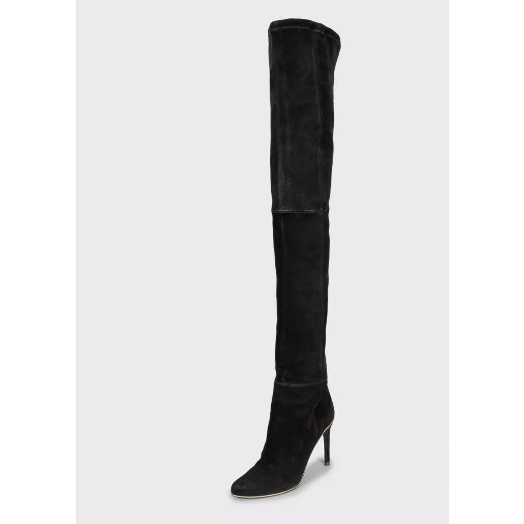 Balmain Balmain Blue Suede Over-the-Knee Boots Sz. 38.5 Size US 7.5 / IT 37.5 - 4 Thumbnail