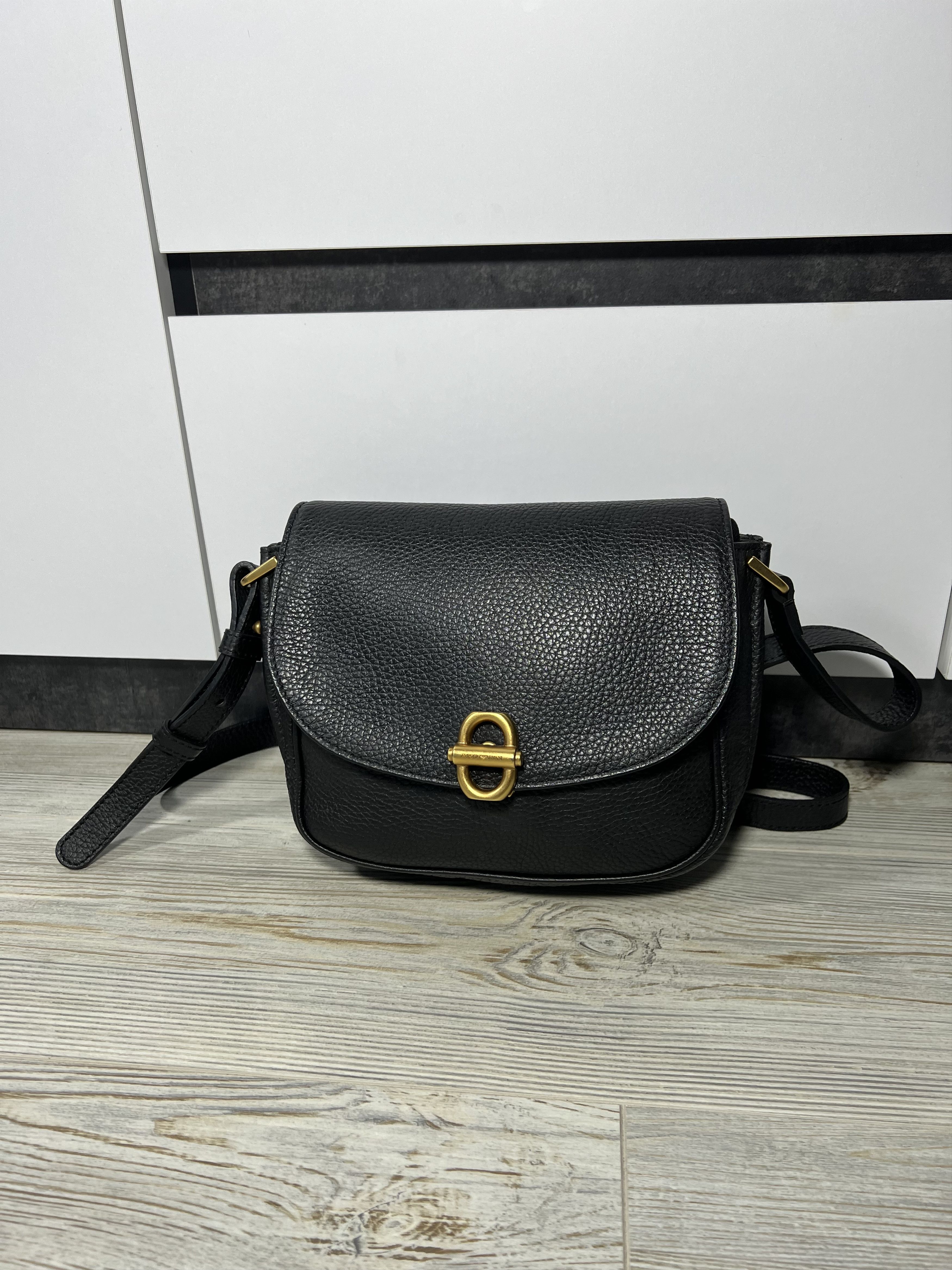 Emporio Armani Emporio Armani Women's Black Calf Leather Crossbody Bag Size ONE SIZE - 1 Thumbnail