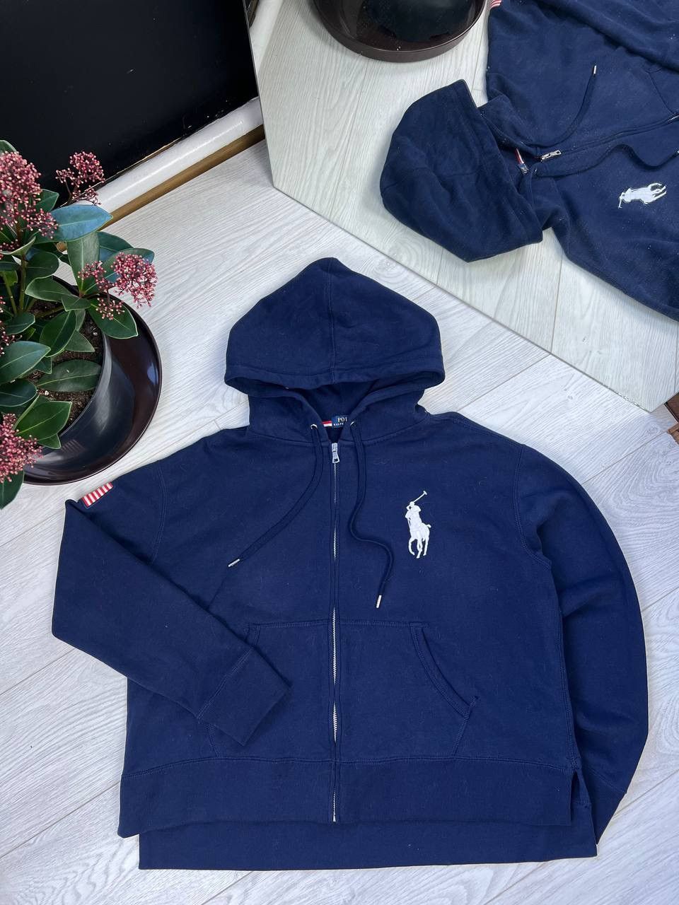 Polo Ralph Lauren × Vintage Vintage Polo Ralph Lauren USA Zip UP Hoodie Y2K Size US XL / EU 56 / 4 - 1 Thumbnail