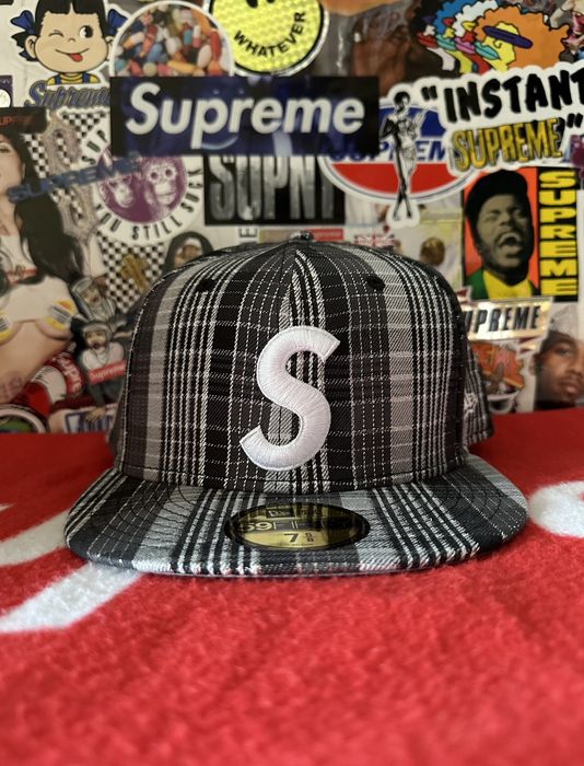 Supreme SS23 DS Supreme New Era S Logo Lurex Plaid Fitted Hat 7 5