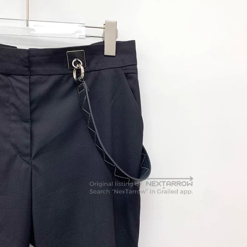 Louis Vuitton Louis Vuitton Black leather lanyard trimmed wool slacks pa Size US 38 / EU 54 - 3 Thumbnail