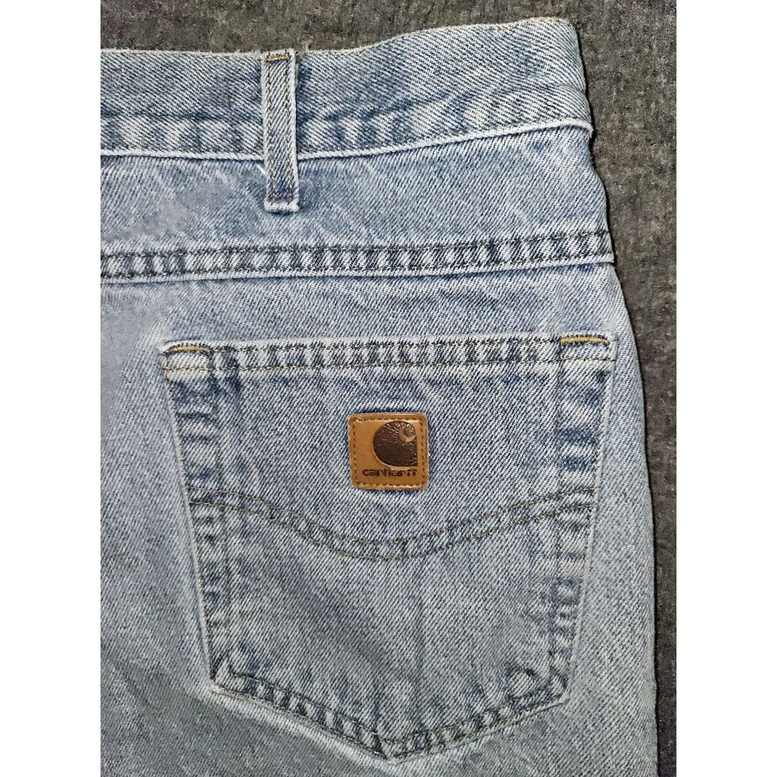 Carhartt Carhartt Jeans Men 40x34 Straight Distressed Blue Denim 90s Logo Workwear Size US 40 / EU 56 - 8 Thumbnail