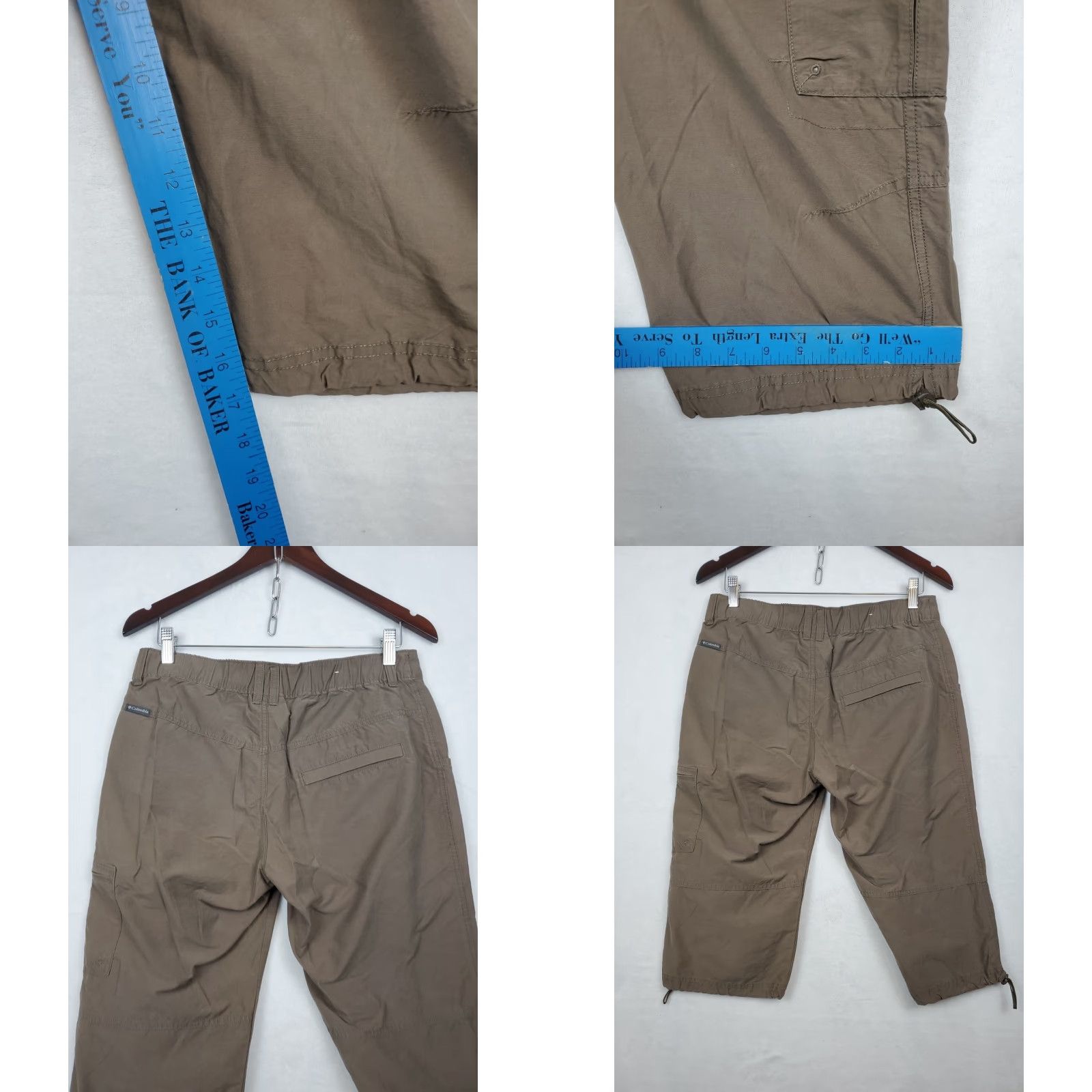 Vintage Columbia Pants Women 8 Brown Cropped Straight Leg Cargo Pockets Outdoor Casual Machine Washable Nylon Blend Signature? Size 30" / US 8 / IT 44 - 8 Thumbnail