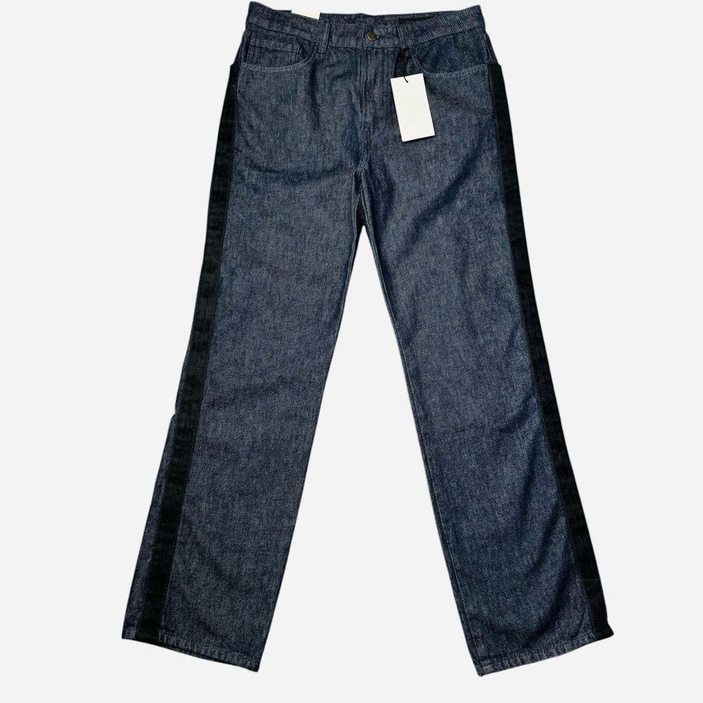 Zara NWT New Zara MID-WAIST SIDE STRIPE JEANS Size 6 Size 28" / US 6 / IT 42 - 3 Thumbnail