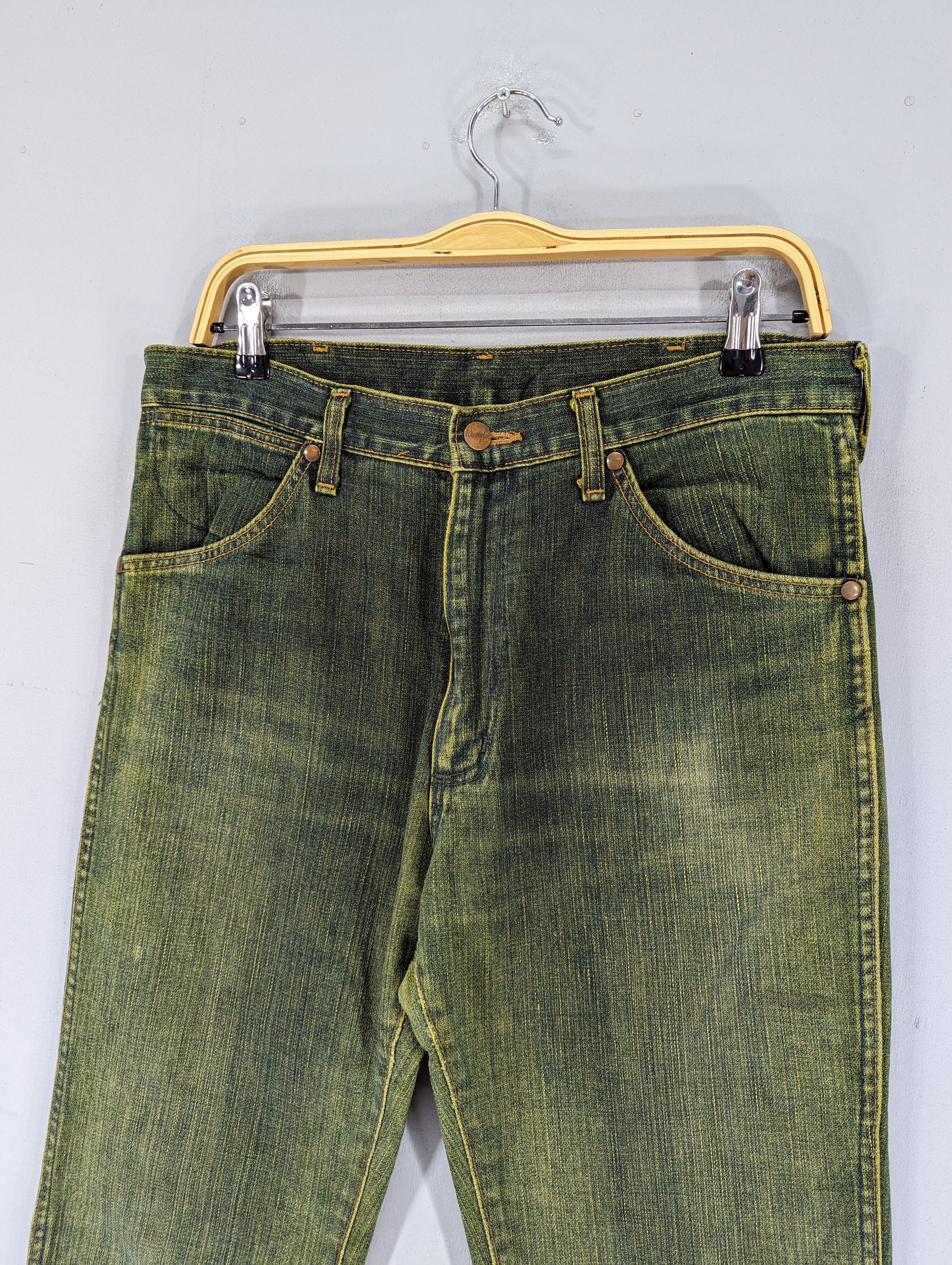 Wrangler 💥RARE💥Vintage Wrangler BlueBell Flared Bootcut Green Jeans Size US 33 - 3 Thumbnail