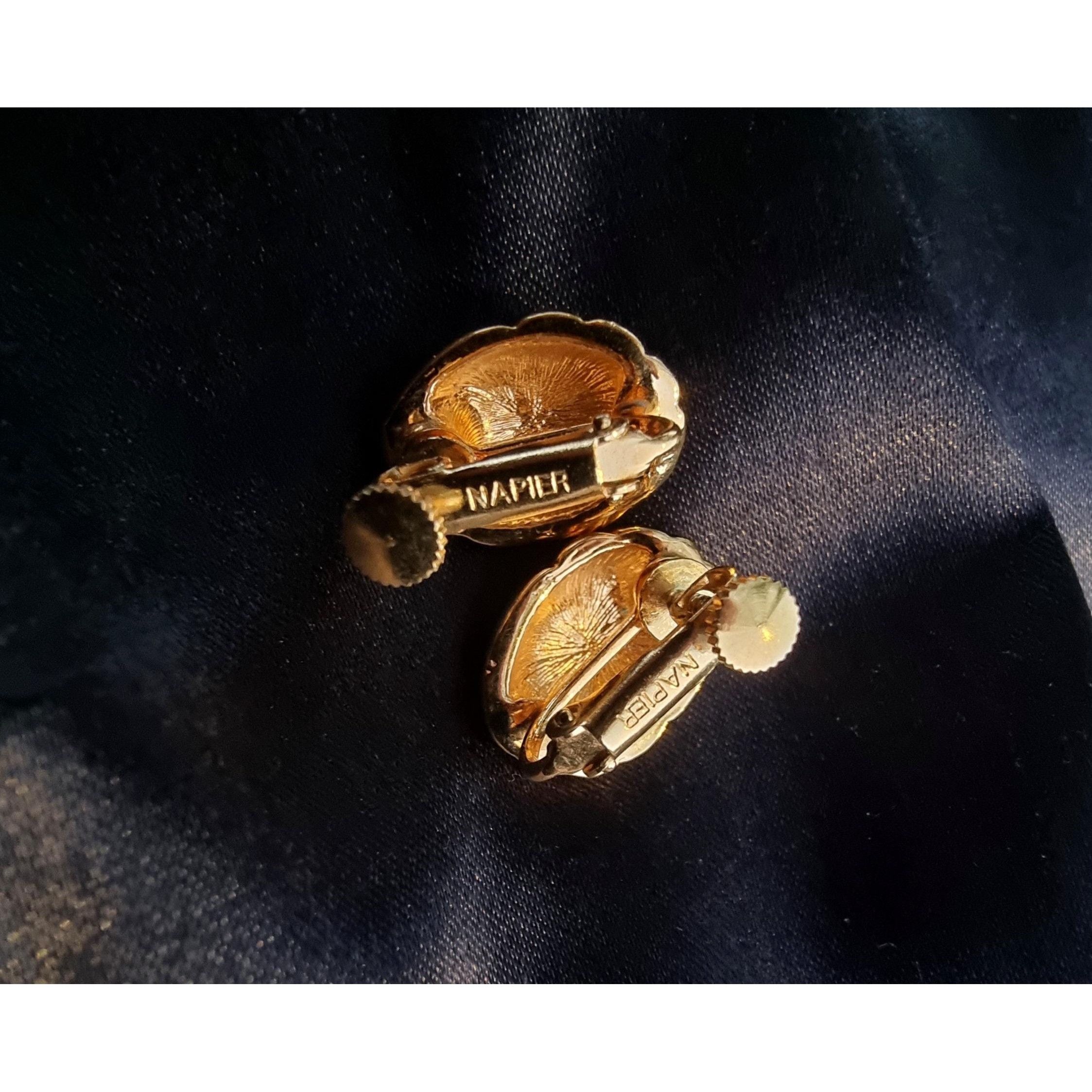 Other Vintage NAPIER 1990s Signed Gold Toned Earrings Size ONE SIZE - 5 Thumbnail