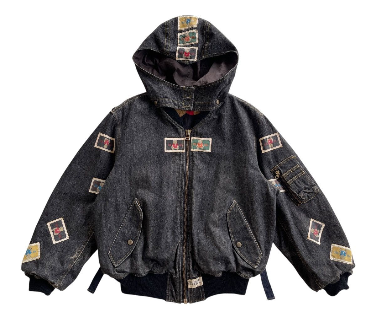 Pink House Parachute Denim Bomber Jacket Size US L / EU 52-54 / 3 - 3 Thumbnail