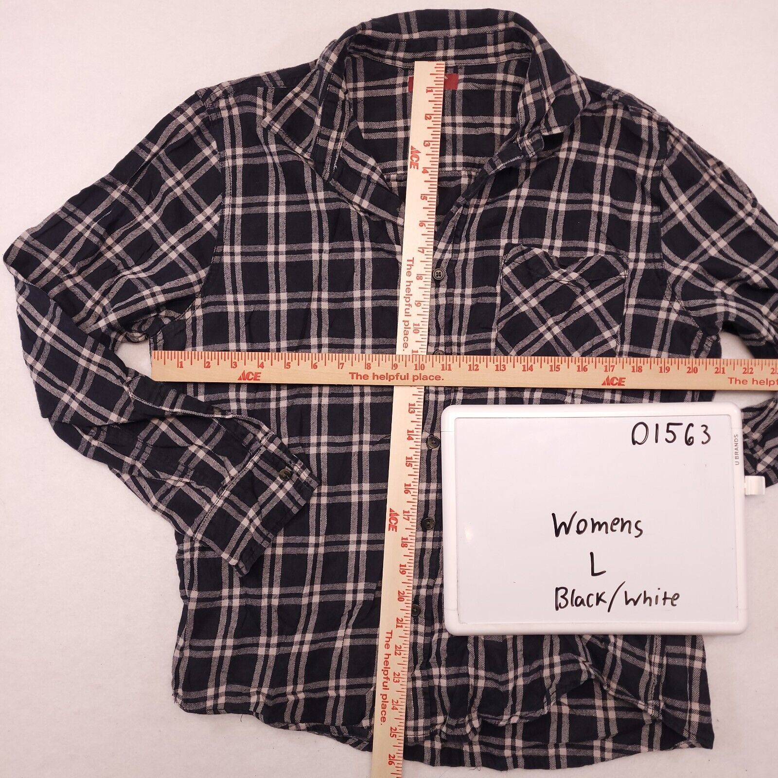 Arizona Jean Co. Arizona Jean Co Windowpane Flannel Shirt Womens Size L Black Size L / US 10 / IT 46 - 7 Thumbnail