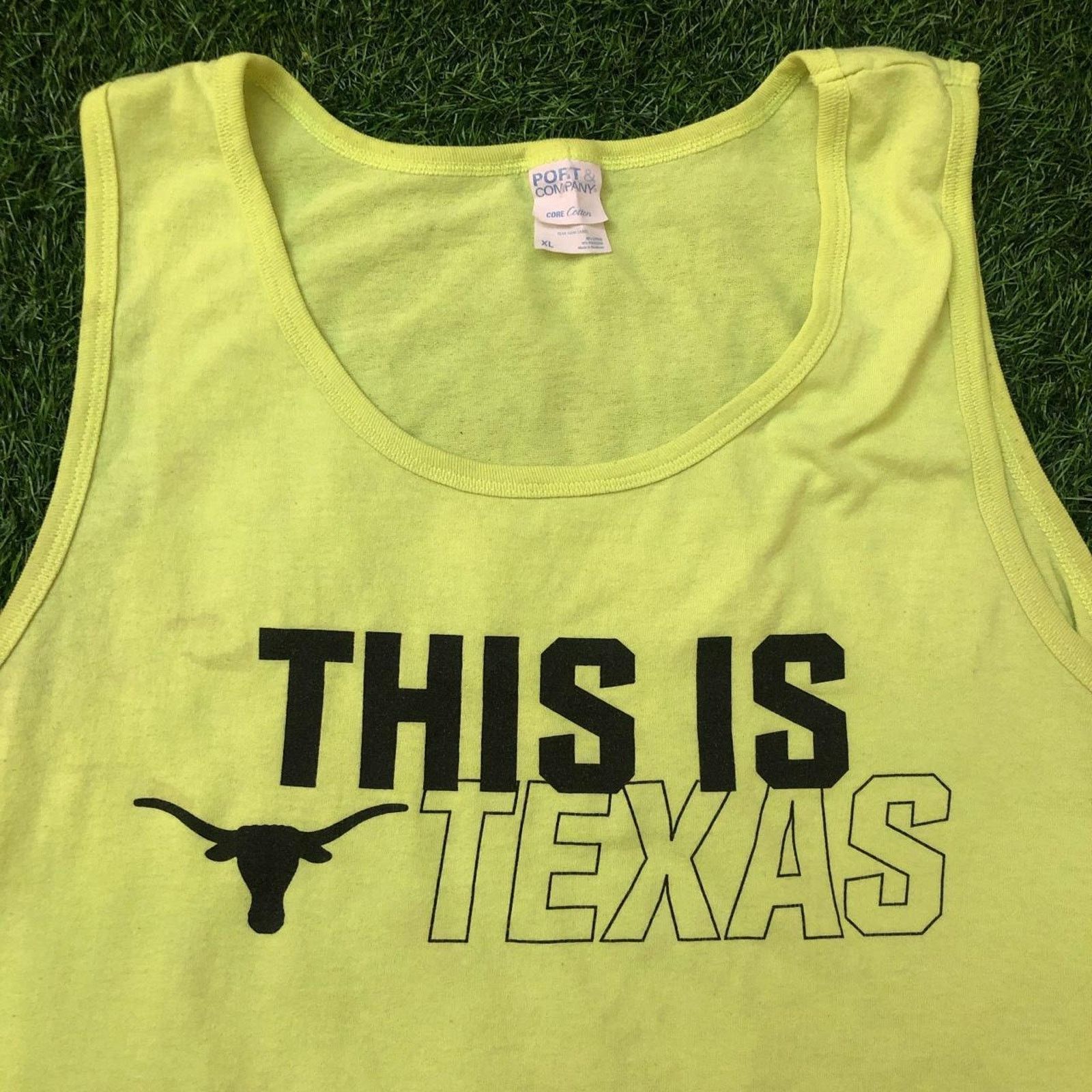 Other Retro Neon Yellow “This is Texas” Longhorn Graphic Tank Top Size US XL / EU 56 / 4 - 3 Thumbnail