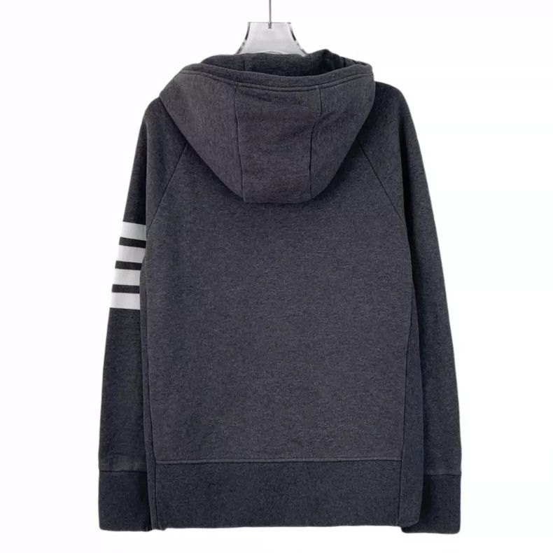 Thom Browne Thom browne Dark gray classic four-bar hooded drawstring zi Size US L / EU 52-54 / 3 - 2 Thumbnail