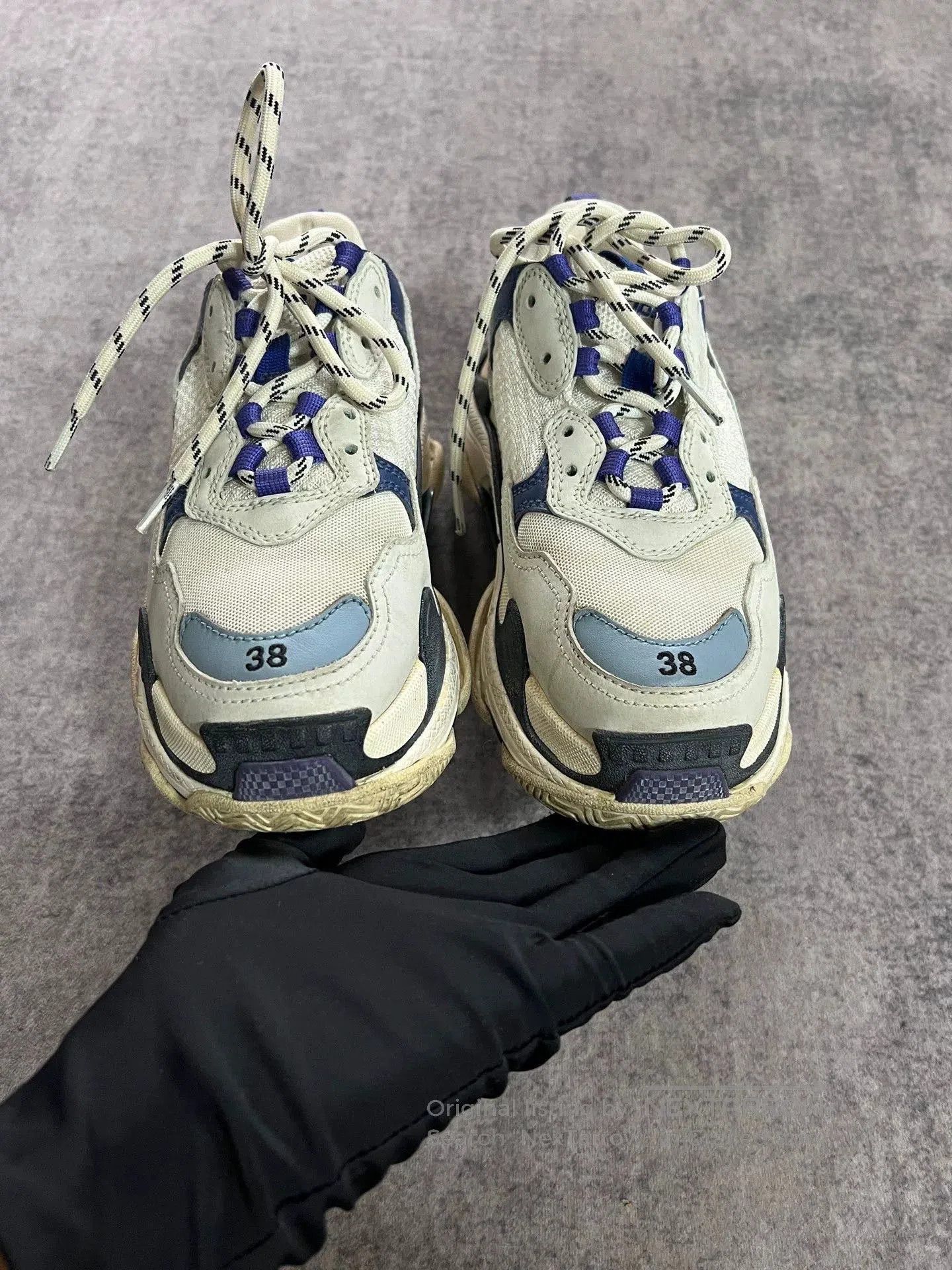 Balenciaga balenciaga white and purple dad sneakers. Size US 6 / EU 39 - 4 Thumbnail
