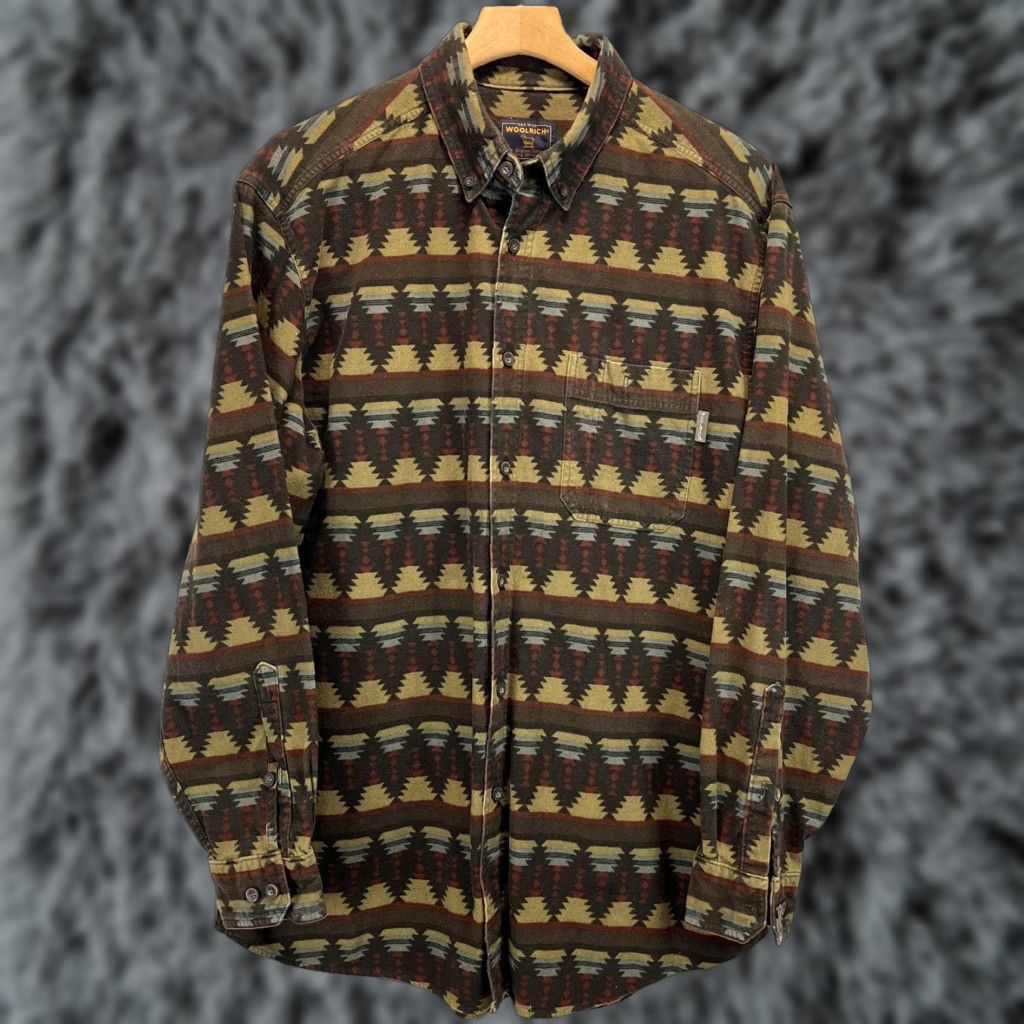 Vintage Vtg Woolrich Button Down Shirt Sz X-Large Mens Aztec Southwest Blanket Flannel Size US XL / EU 56 / 4 - 1 Thumbnail