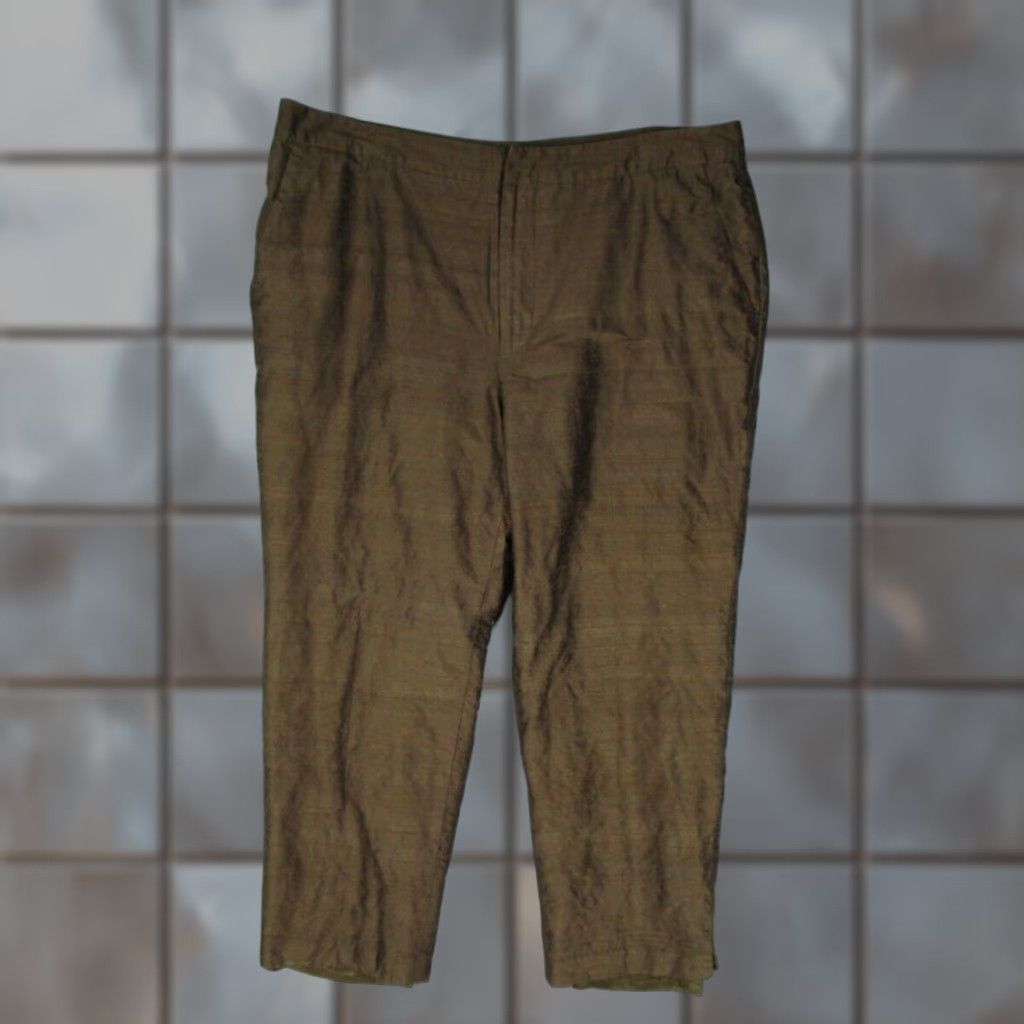Ralph Lauren VINTAGE Ralph Lauren Women's Pants 12 Green High Rise Silk Casual Tapered City Retro Size 34" / US 12 / IT 48 - 1 Thumbnail
