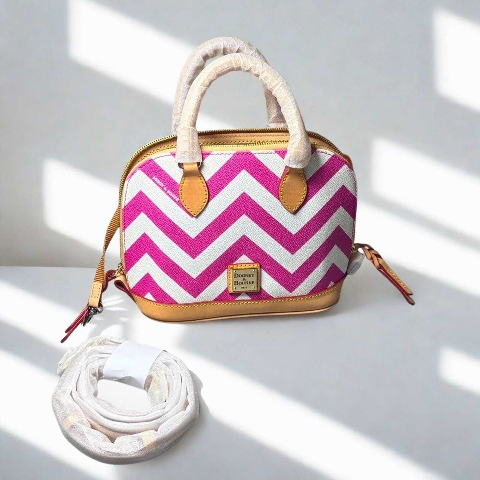 Dooney & Bourke Dooney & Bourke Bitsy Bag Chevron Canvas Leather Satchel NWT Size ONE SIZE - 1 Thumbnail