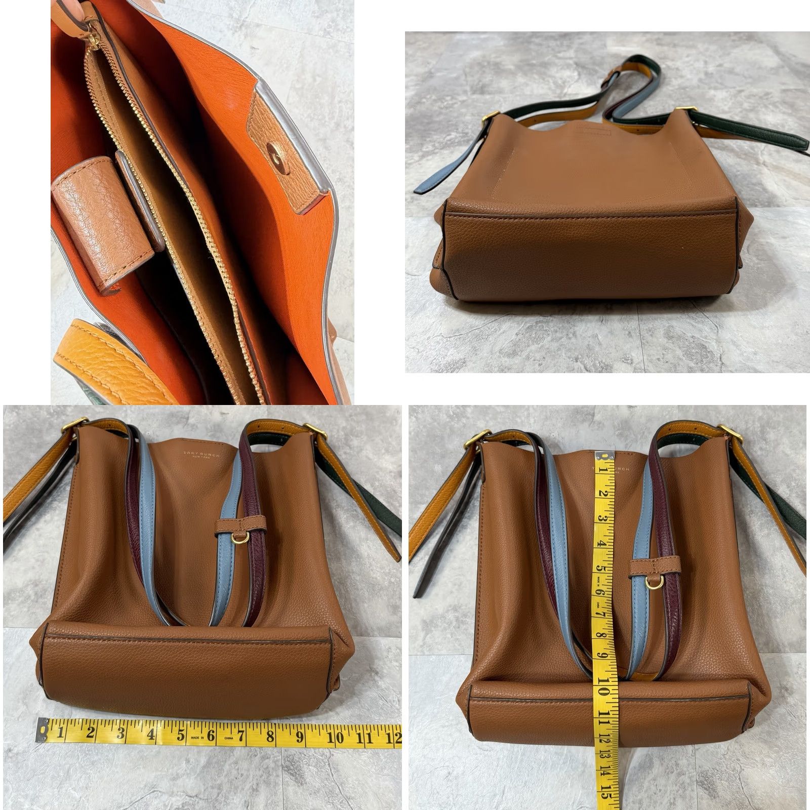 Tory Burch Tory Burch Perry Bucket Hobo Bag Medium Brown Genuine Leather Shoulder Tote Size ONE SIZE - 9 Thumbnail