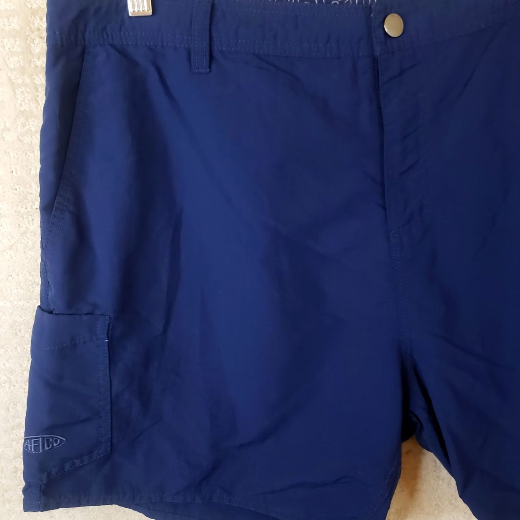 Vintage AFTCO Shorts Mens Cargo 38 Inseam 6" Blue Nylon Elastic Waist Pockets Quick Dry Casual Spring Summer Fall Beach Outdoor Mens Size US 38 / EU 54 - 2 Thumbnail
