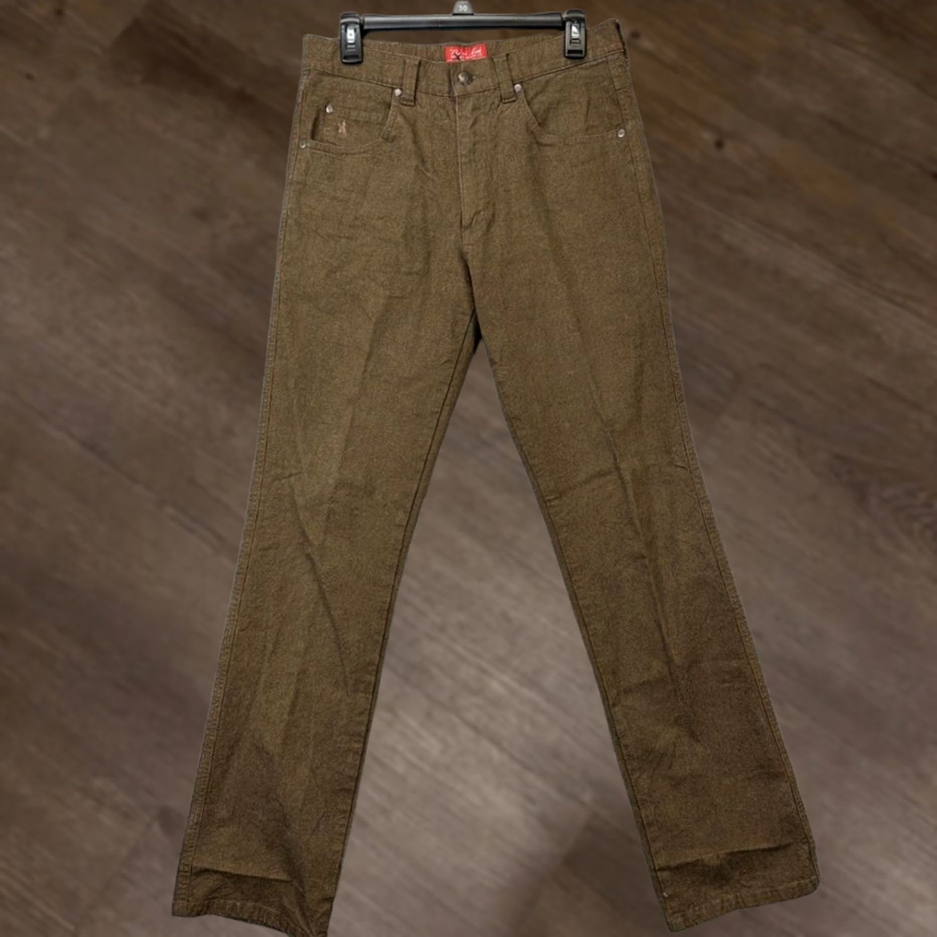 Denime Thomas Cook Jeans Mens 32 Tan Comfort Waist Straight Leg Denim Pants Logo Pocket Size US 32 / EU 48 - 1 Thumbnail