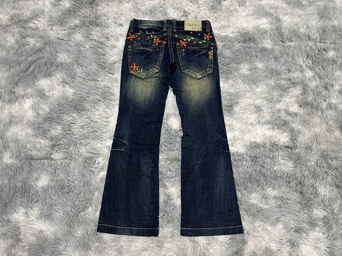 Tornado Mart 🔥Y2K Lolita Exotic Vintage Denim Flared Embroidered Floral Size US 29 - 1 Thumbnail