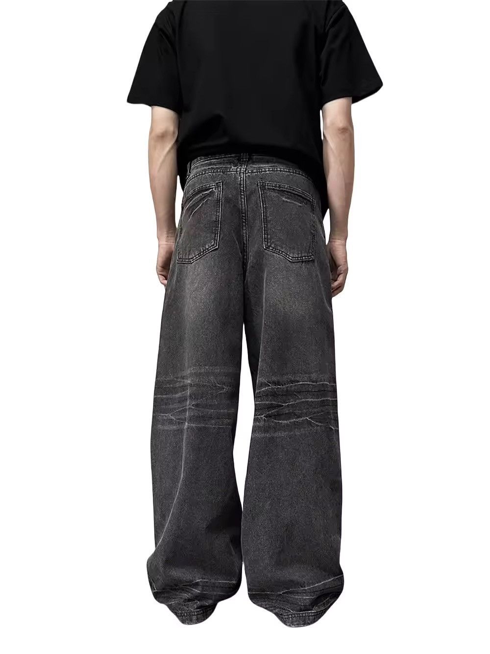 Designer × Vintage Moustache Effect Wide Leg Jean Size US 27 - 2 Thumbnail