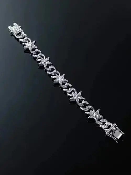 Anime x Jewelry New Star Cuff Bracelet in Silver, Men's
