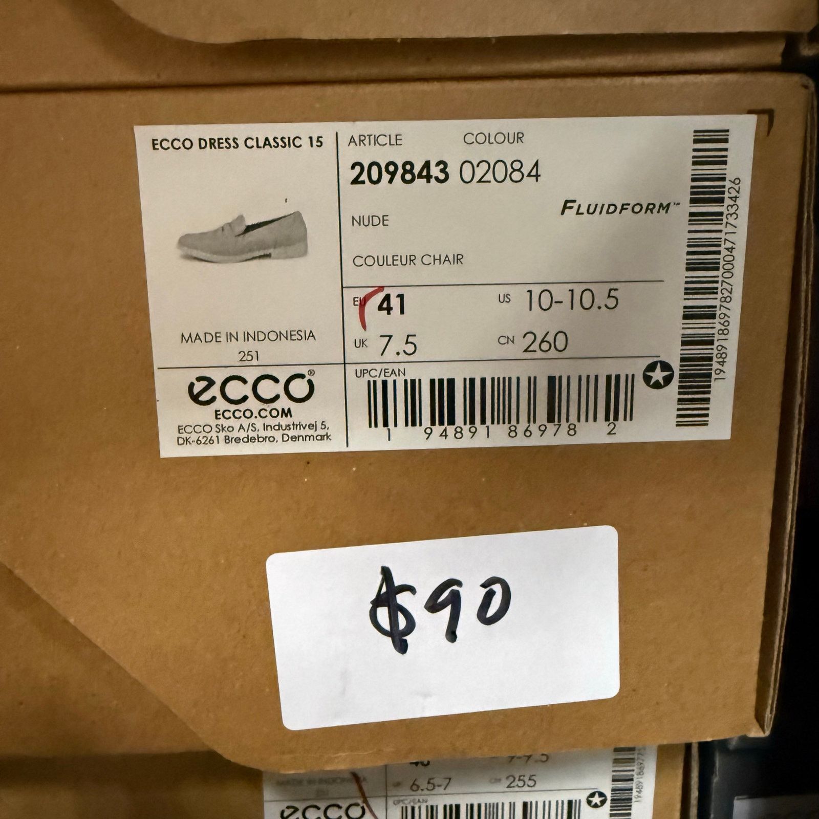 Ecco ECCO WOMEN'S 41 CLASSIC 15 NUDE DRESS SHOES NIB FLUIDFORM Size US 10 / IT 40 - 7 Thumbnail
