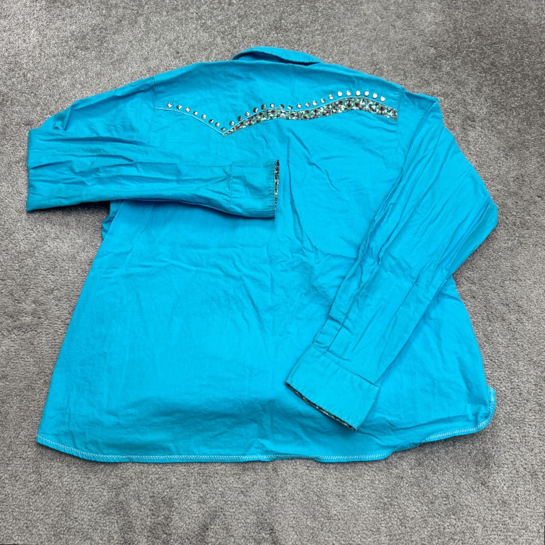 Vintage VINTAGE Cruel Western Button-Up Shirt Womens 3XL Long Sleeve Blue Cotton Casual Fall Spring Summer Size XXL / US 16-18 / IT 52-54 - 2 Thumbnail