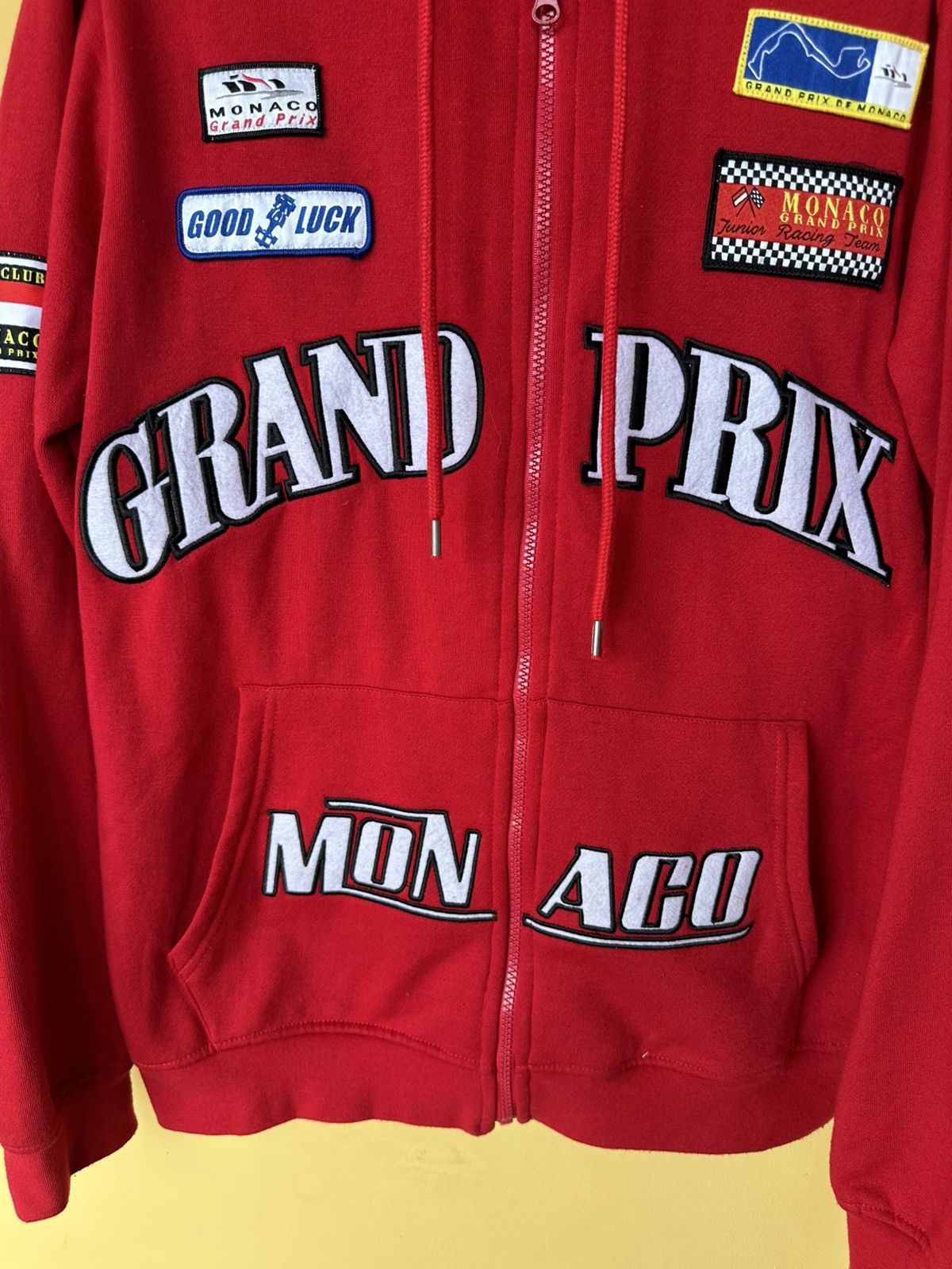 Other Vintage Official Monaco Grand Prix Mens Zip Up Hoodie - Red Size US L / EU 52-54 / 3 - 4 Thumbnail