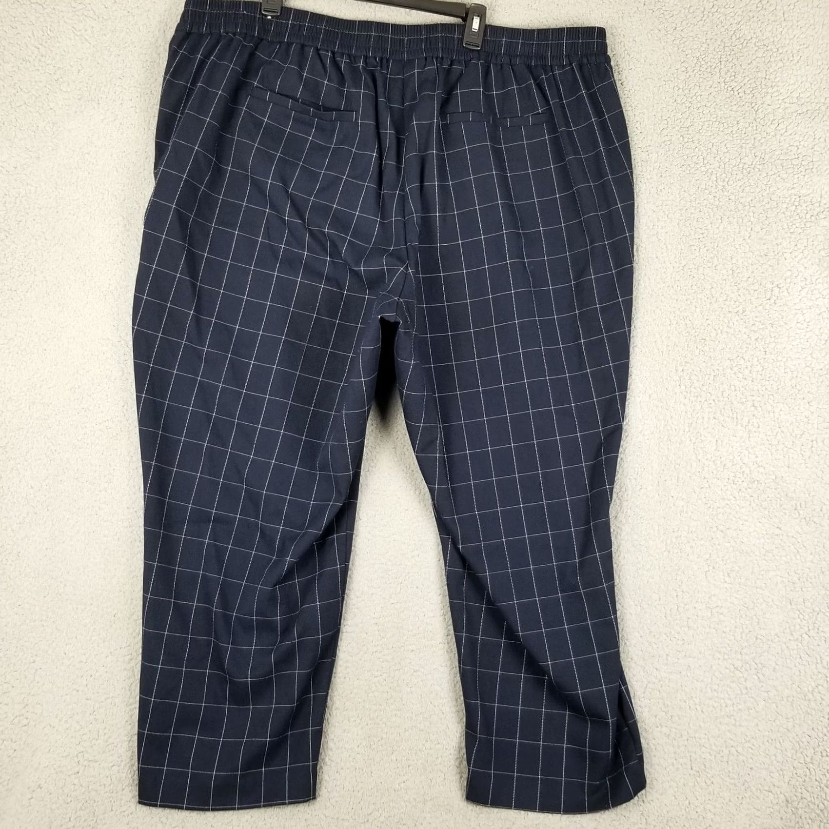 Vintage Lane Bryant Pants 26 Career Drape Relaxed Ankle Navy Blue Window Pane Trousers Size 26" / US 2 / IT 38 - 6 Thumbnail