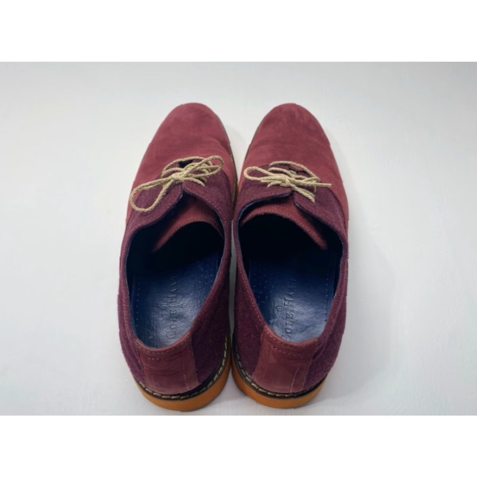Cole Haan Cole Haan Harrison Nubuck Leather Wool Oxfords Orange Soles Men's 13M Oxblood Size US 12 / EU 45 - 5 Thumbnail