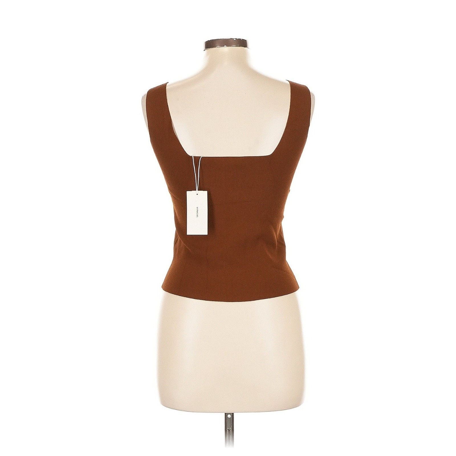 Vince NWT Vince Umbra Ribbed Square Neck Tank Brown L Size L / US 10 / IT 46 - 3 Thumbnail