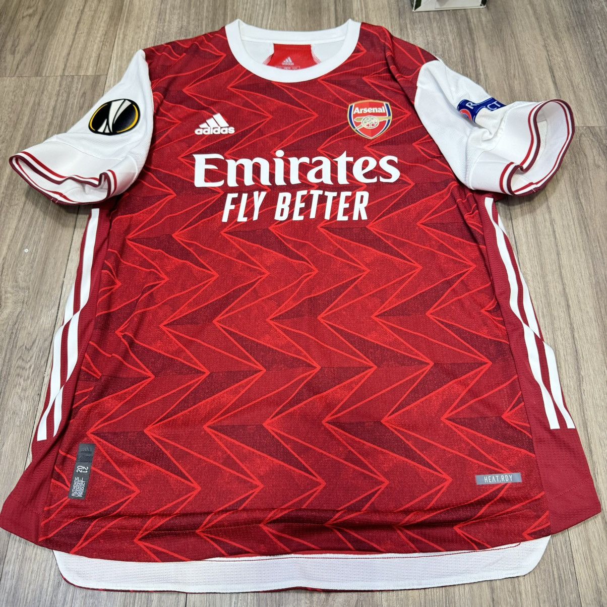 Adidas Arsenal 20/21 player issue home shirt #14 Aubameyang Size US XL / EU 56 / 4 - 1 Thumbnail